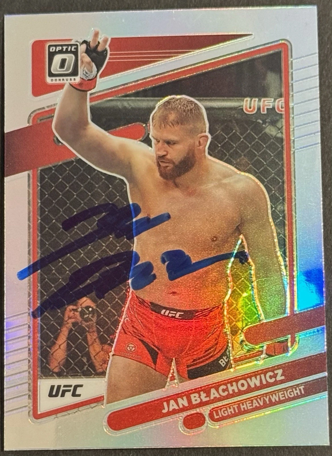 Jan Blachowicz Signed 2022 Donruss Optic Silver Base UFC Card BAS Beckett
