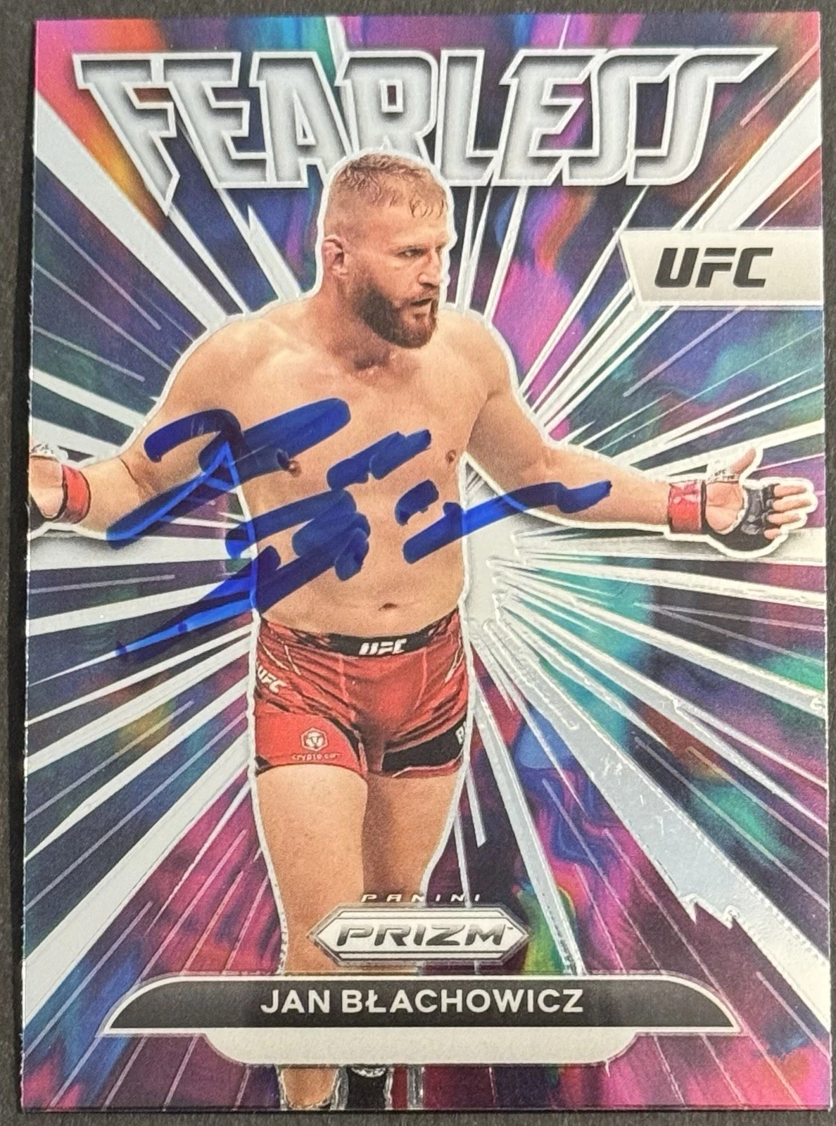 Jan Blachowicz Signed 2023 Panini Prizm Fearless UFC Card BAS Beckett