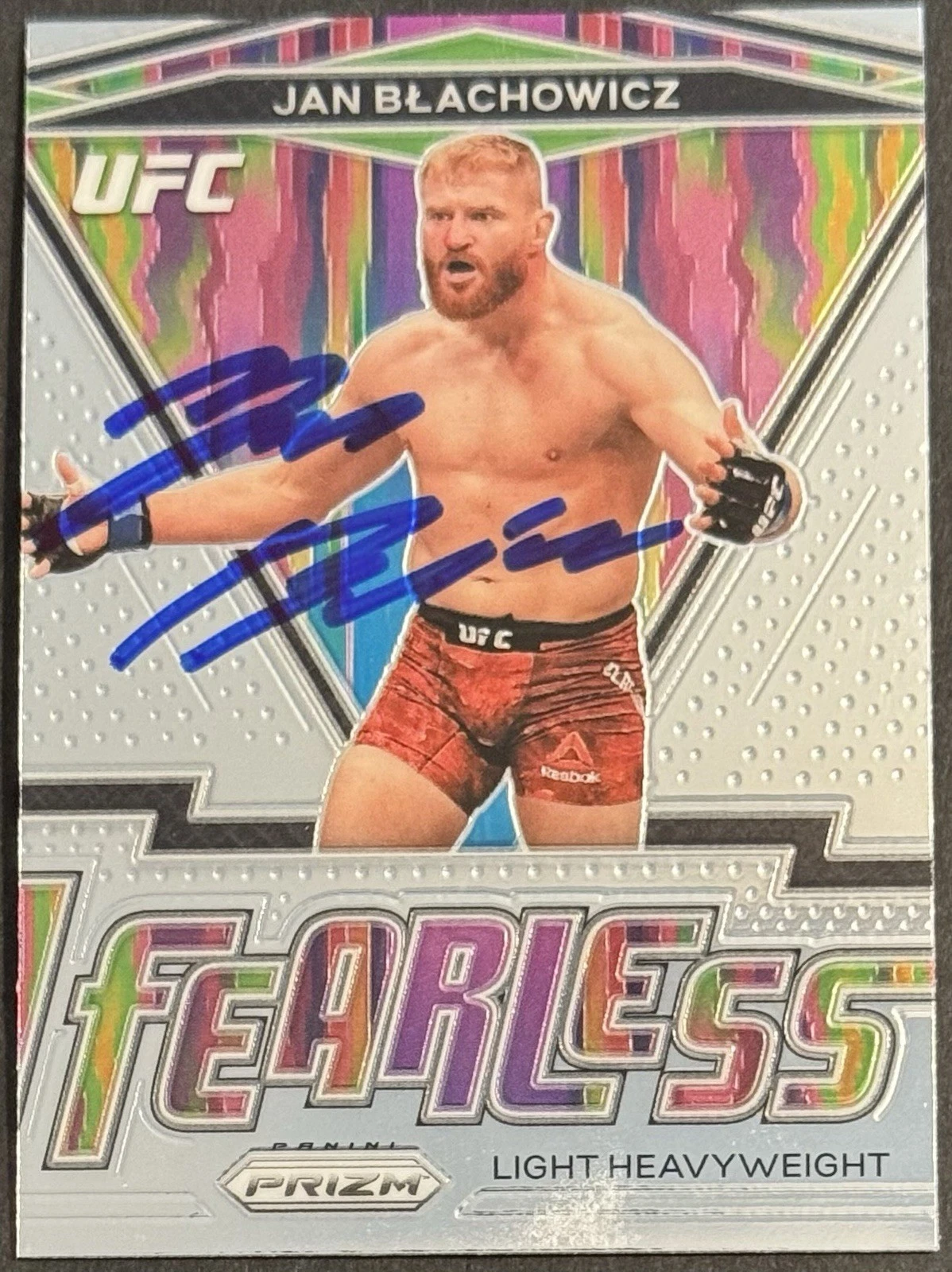 Jan Blachowicz Signed 2021 Panini Prizm Fearless UFC Card BAS Beckett