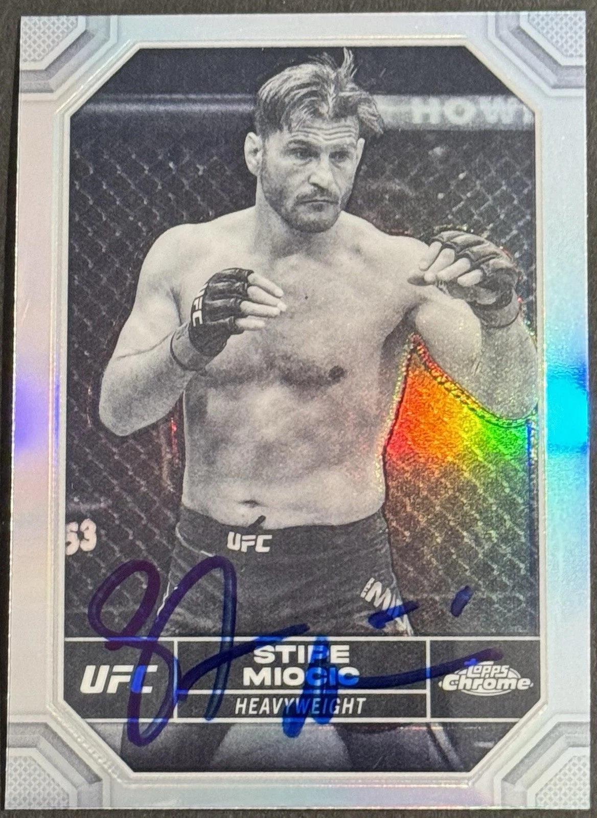 Stipe Miocic Signed 2024 Topps Chrome Negative Base UFC Card BAS Beckett COA