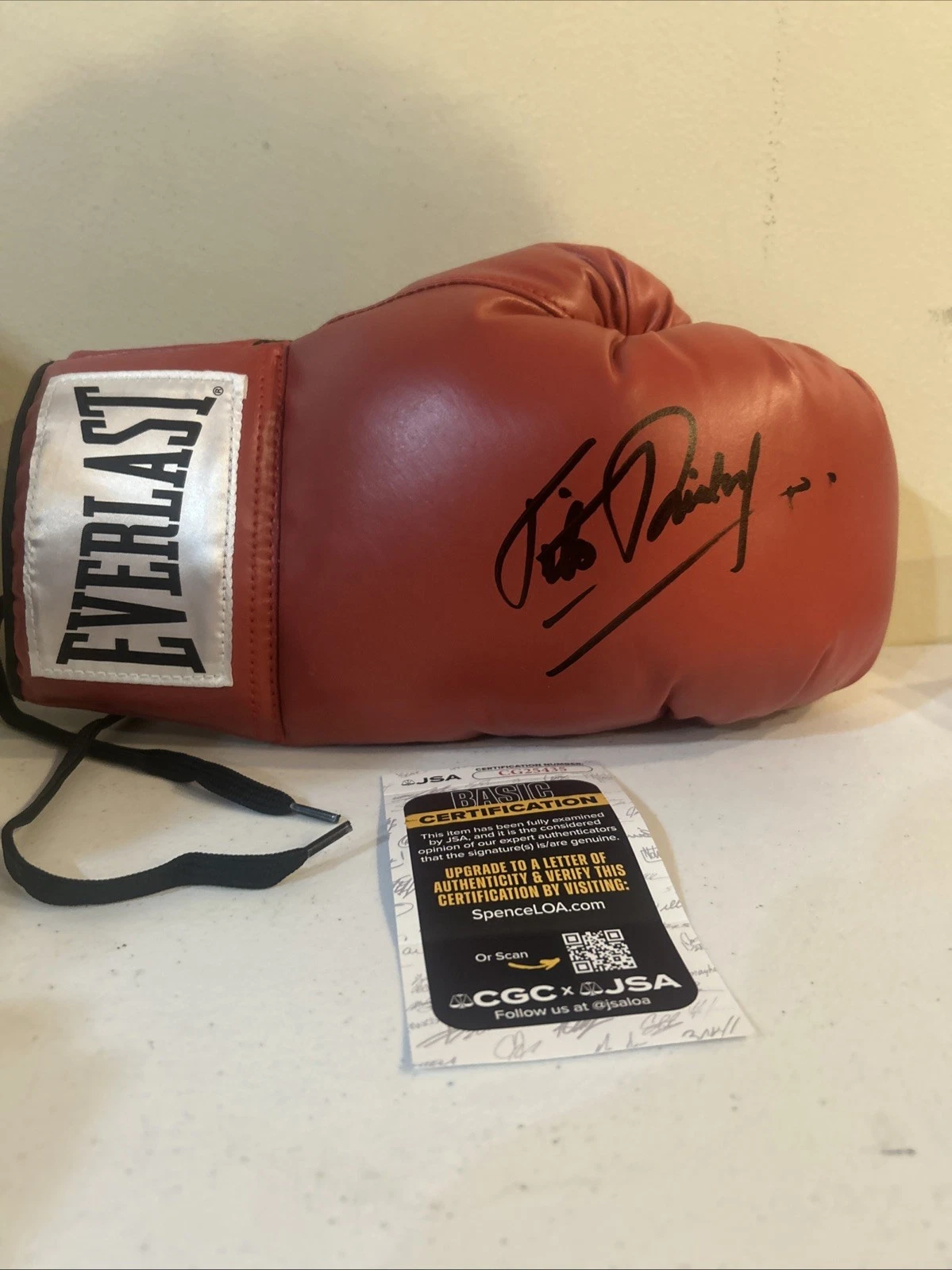 FELIX TITO TRINIDAD SIGNED AUTOGRAPH EVERLAST BOXING GLOVE JSA COA HOF BOXER
