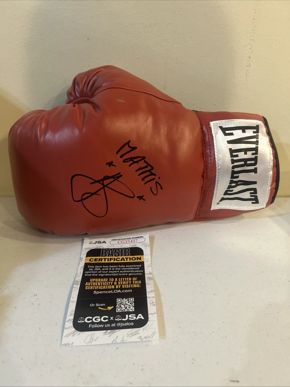 ANNE SOPHIE MATHIS SIGNED AUTOGRAPH BOXING GLOVE JSA COA HOF BOXER CHAMPION