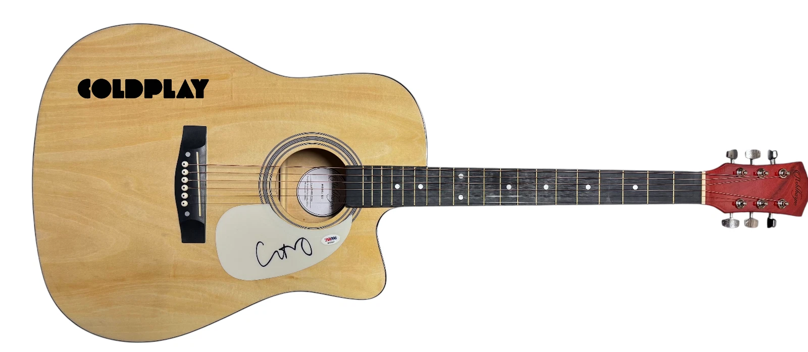 Chris Martin Coldplay Signed Autograph Full Size Acoustic Guitar PSA/DNA COA