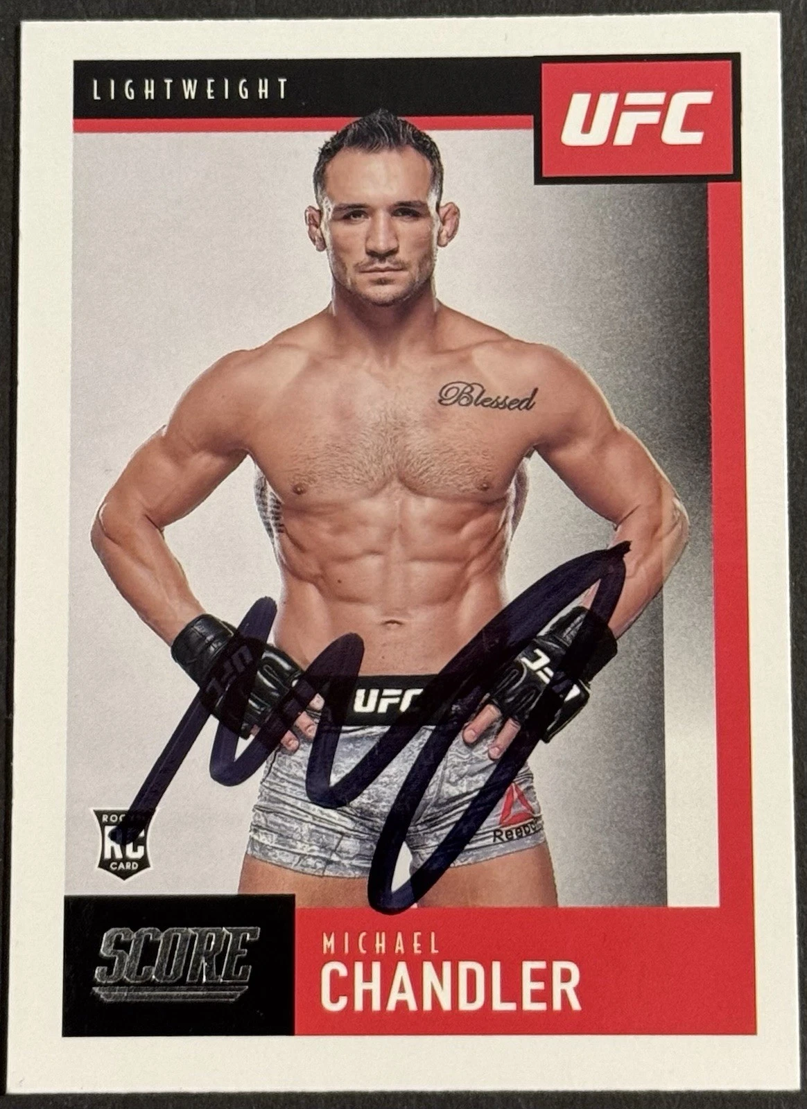 Michael Chandler Signed 2021 Chronicles Score Rookie Base UFC Card Beckett