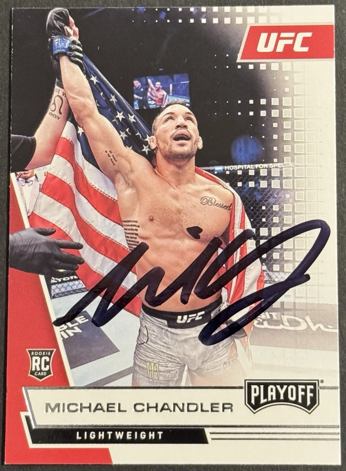 Michael Chandler Signed 2021 Chronicles Playoff  Rookie Base UFC Card Beckett
