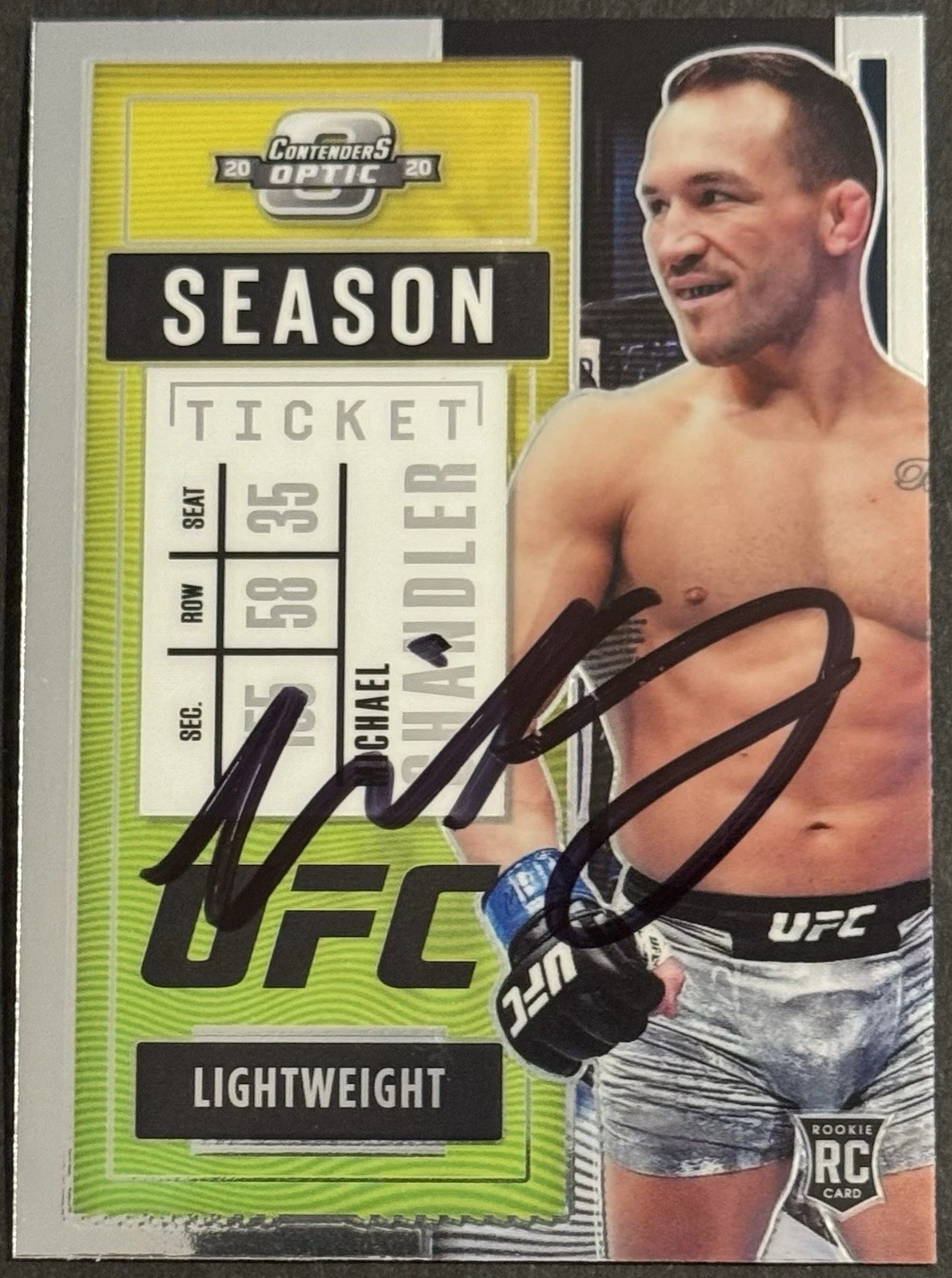 Michael Chandler Signed 2021 Chronicles Optic  Rookie Base UFC Card Beckett