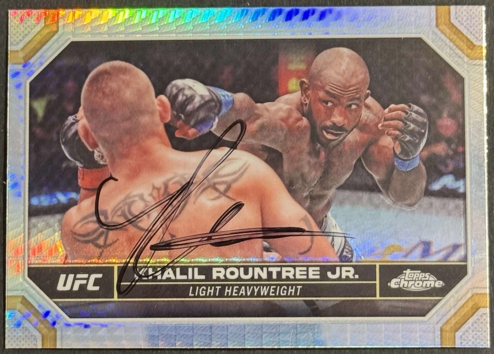 Khalil Rountree Jr Signed 2024 Topps Chrome Refractor UFC Card BAS Beckett COA