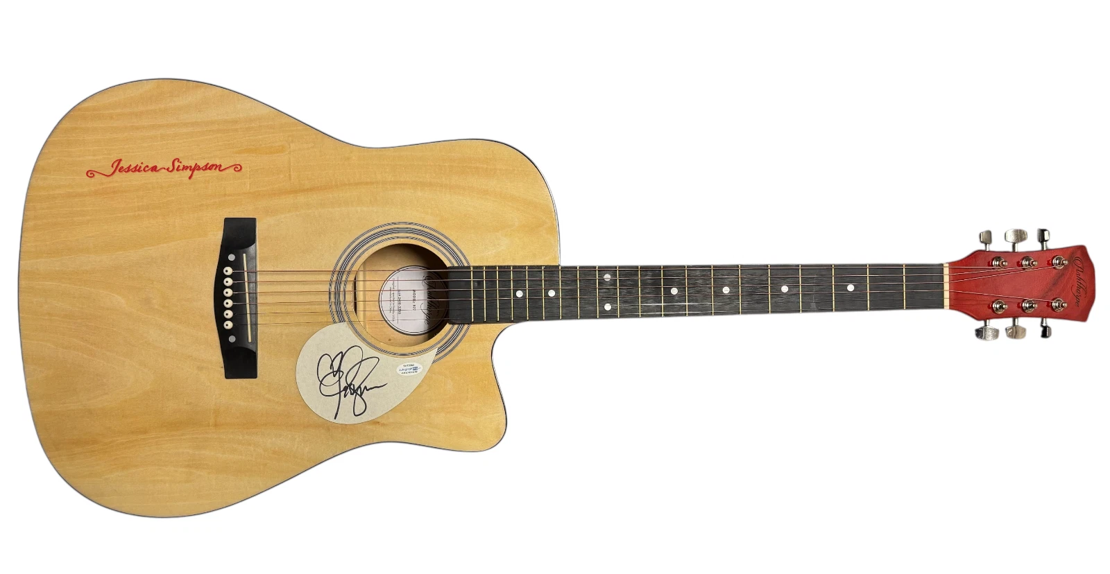 Jessica Simpson Signed Autograph Full Size Acoustic Guitar Dukes of Hazzard ACOA