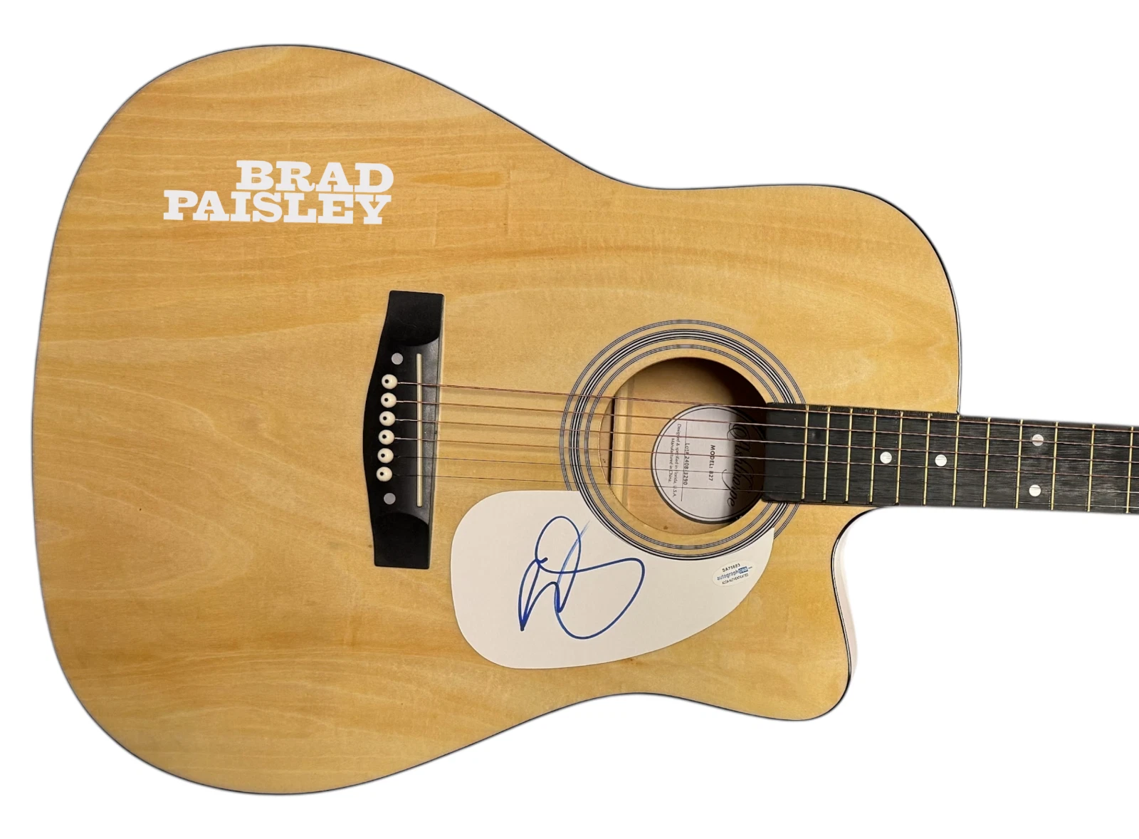 Brad Paisley Signed Autograph Full Size Acoustic Guitar Mud On The Tires ACOA