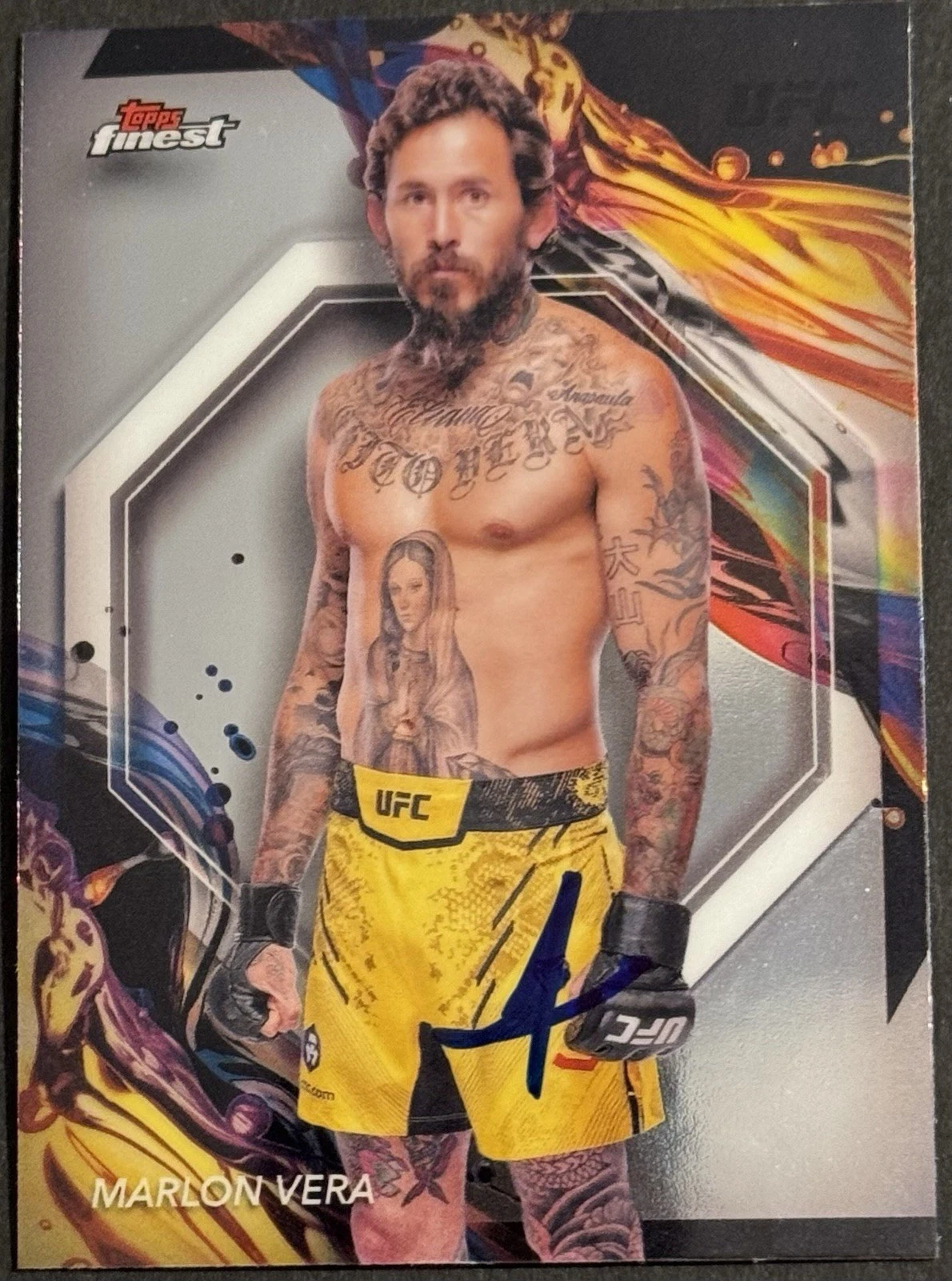 Marlon Chito Vera Signed 2024 Topps Finest Uncommon Base UFC Card BAS Beckett