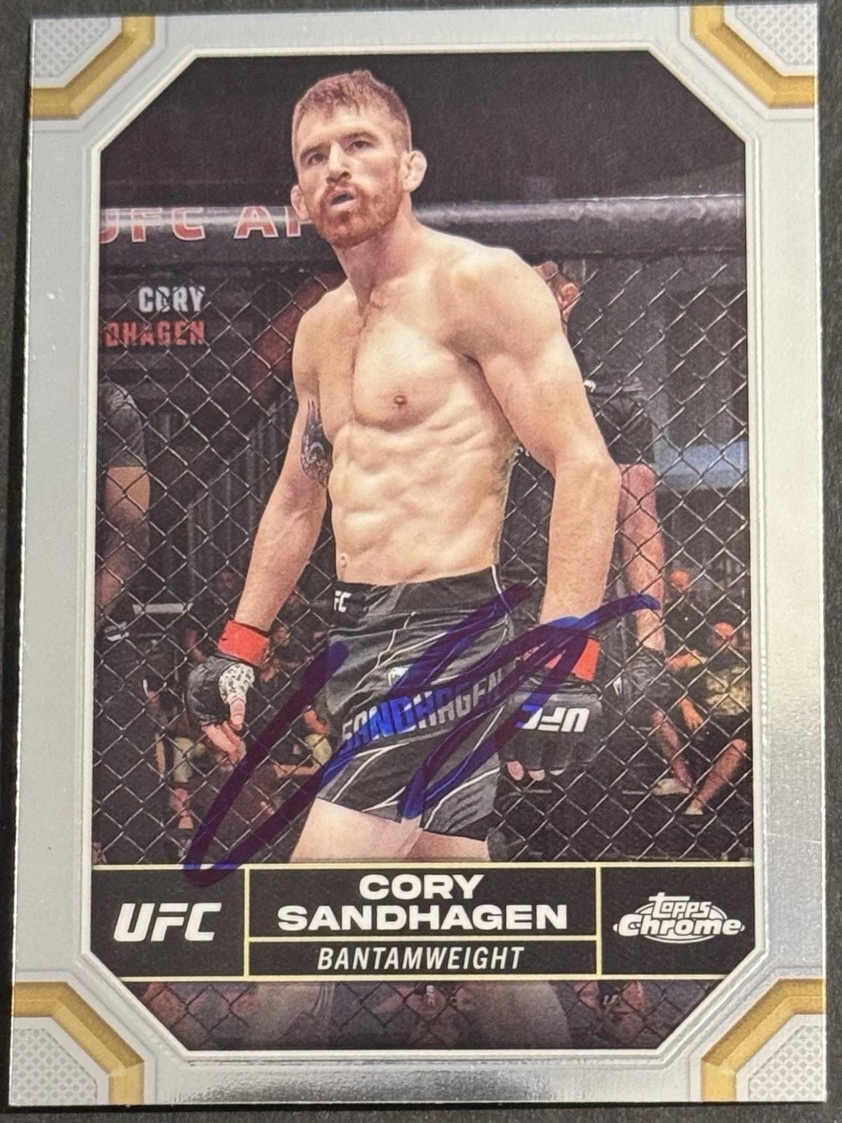Cory Sandhagen Signed 2024 Topps Chrome Base UFC Card BAS Beckett On Card