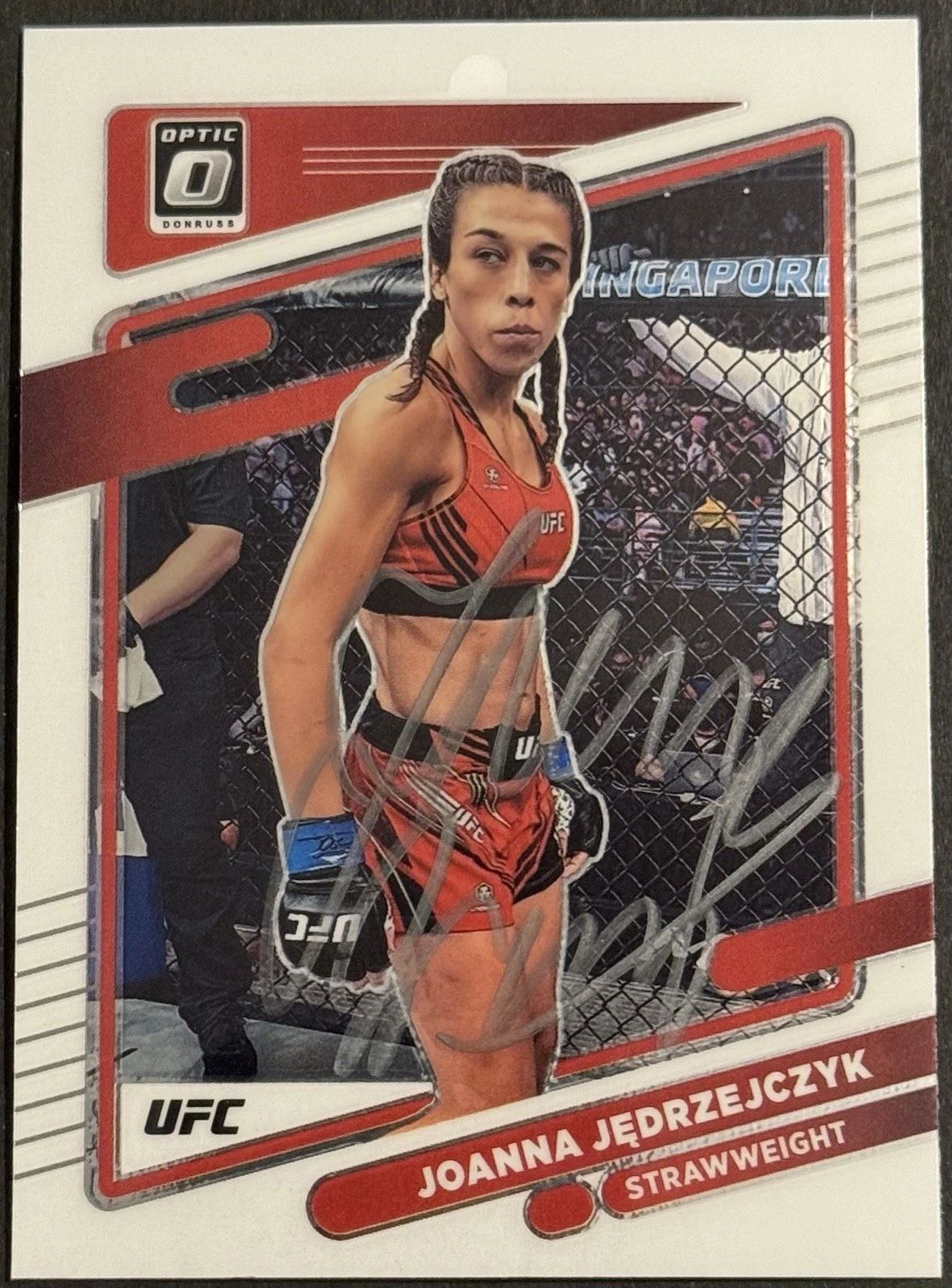 Joanna Jedrzejczyk Signed 2022 Donruss Optic UFC Base Card BAS Beckett On Card