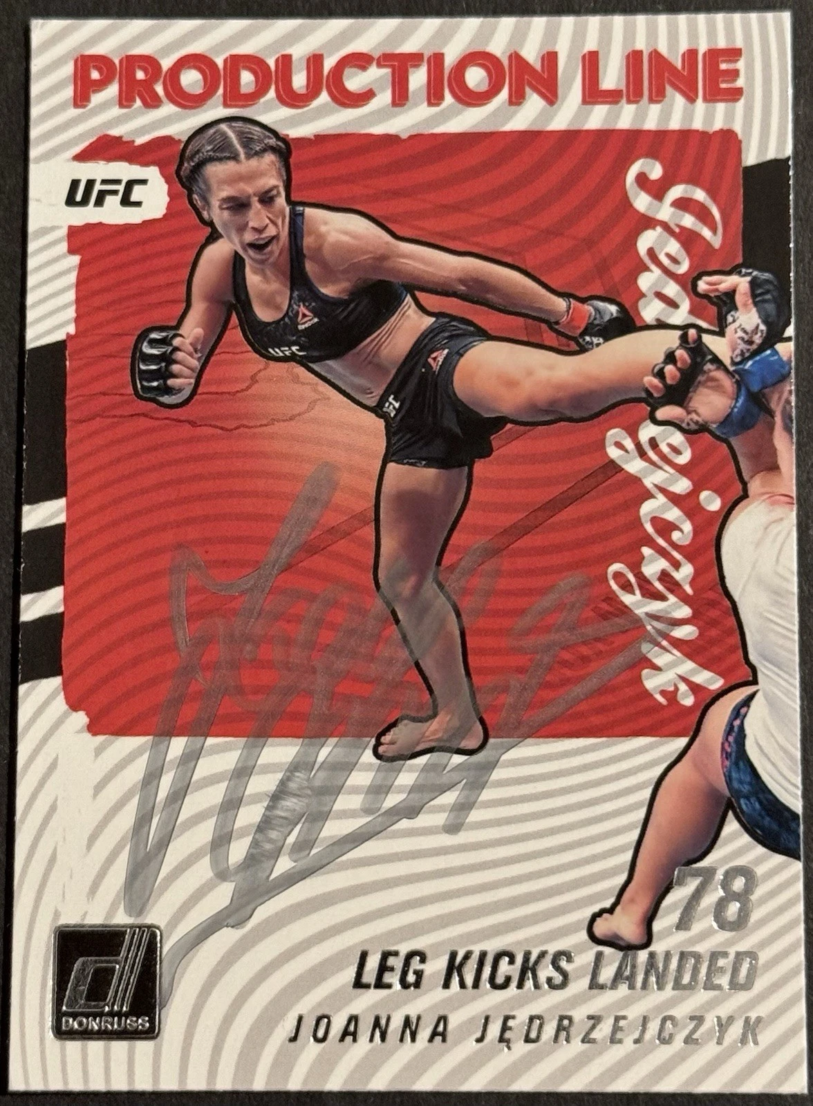 Joanna Jedrzejczyk Signed 2022 Donruss Production Line UFC Base Card BAS Beckett