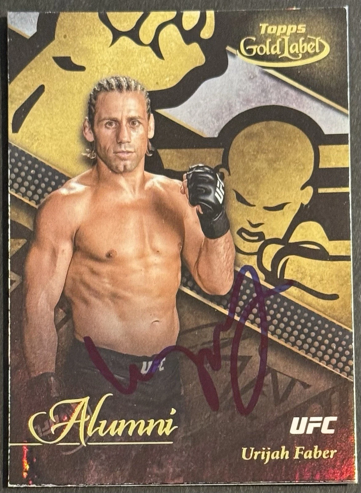 Urijah Faber Signed 2024 Topps Gold Label Alumni UFC Card BAS Beckett On Card