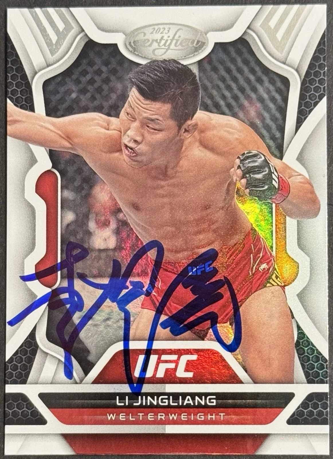 Li Jingliang Signed 2023 Panini Chronicles Certified UFC Base Card BAS Beckett