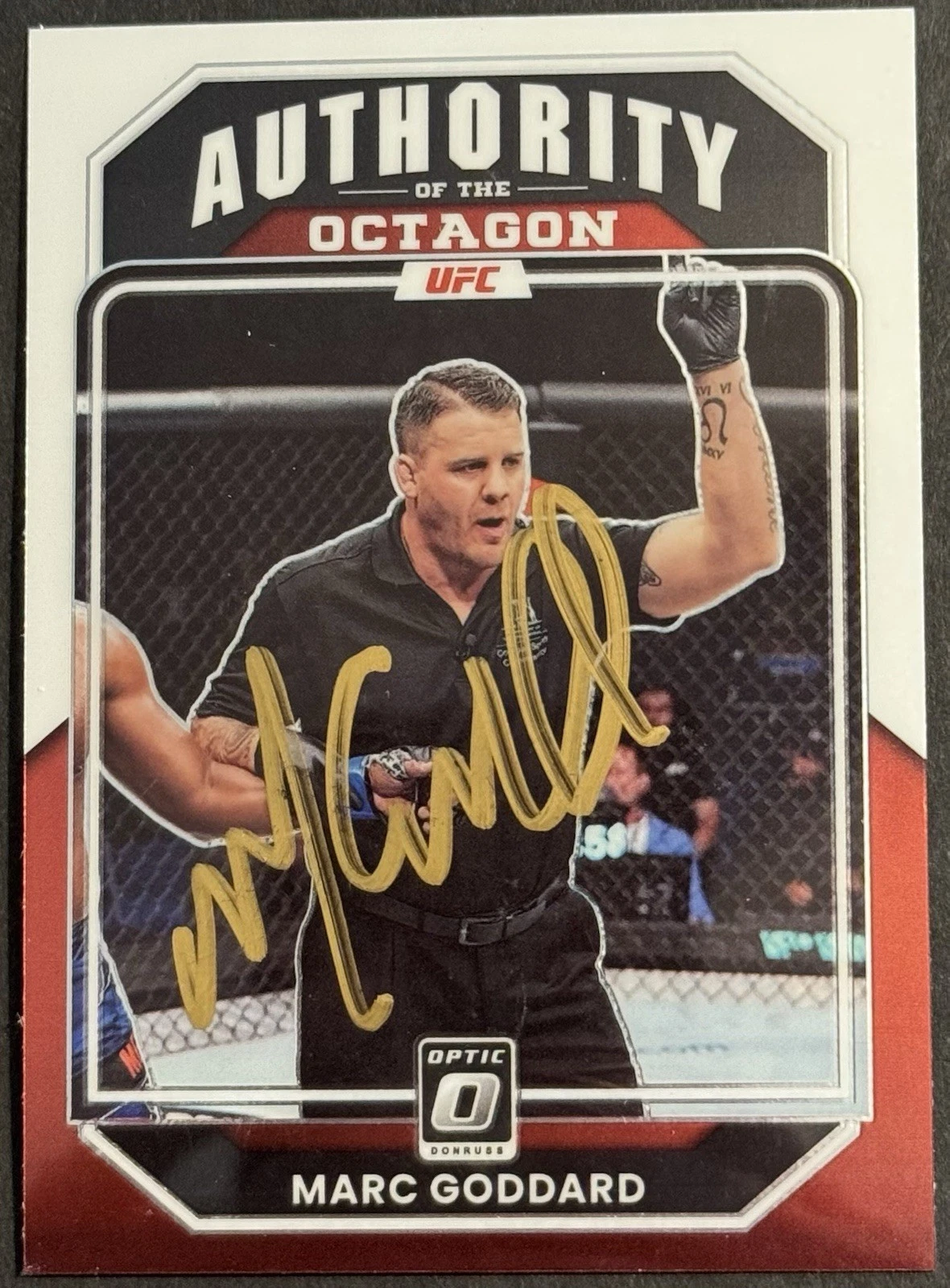 Marc Goddard Signed 2023 Donruss Optic Authority Of The Octagon UFC Card Beckett
