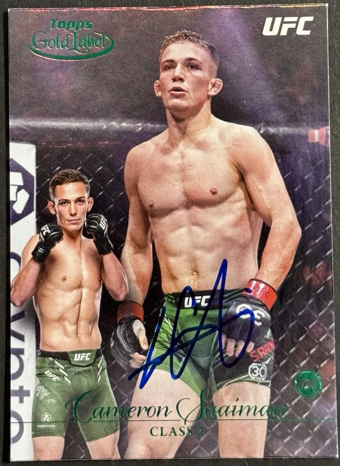 Cameron Saaiman Signed 2024 Topps Gold Label UFC Base Card BAS Beckett On Card