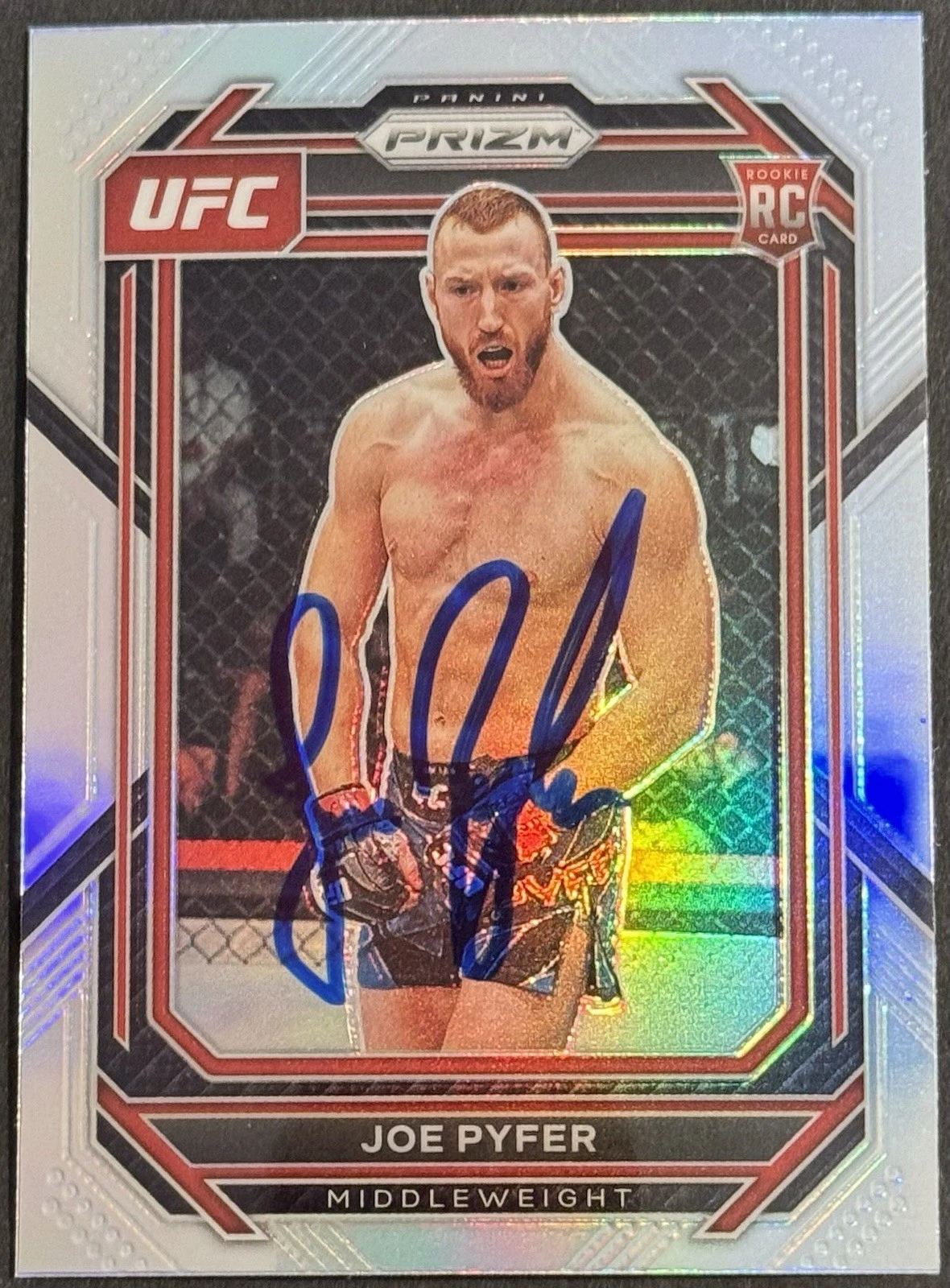 Joe Pyfer Signed 2023 Panini Prizm Silver UFC Rookie Card BAS Beckett On Card