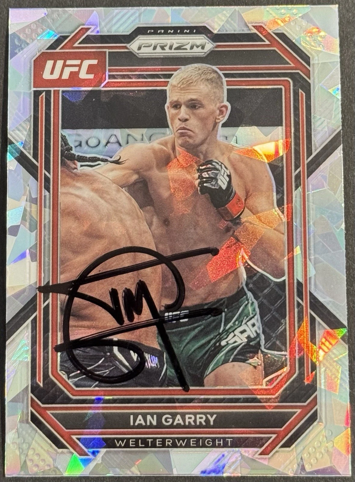 Ian Machado Garry Signed 2023 Panini Prizm Cracked Ice UFC Card BAS Beckett