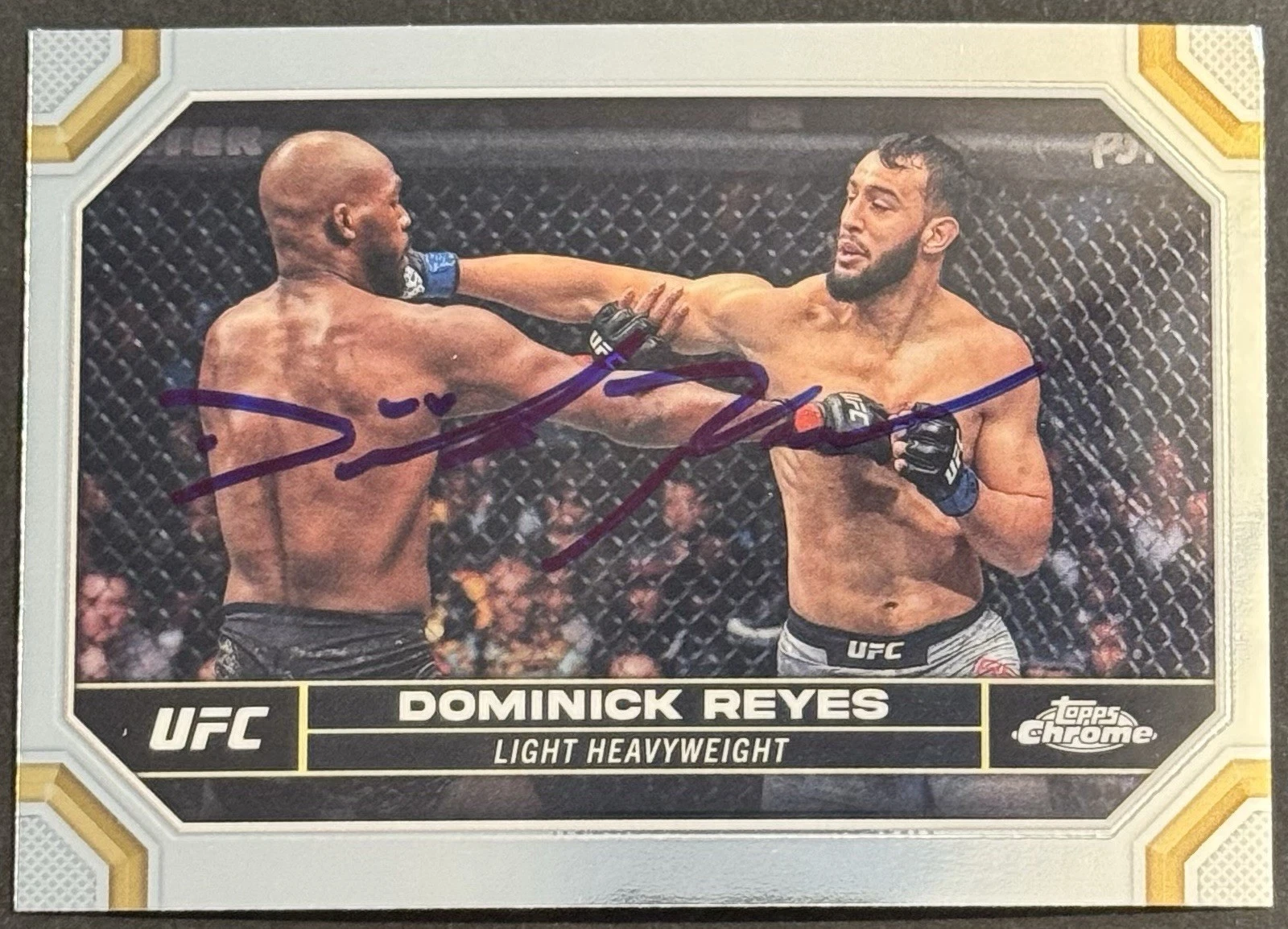Dominick Reyes Signed 2024 Topps Chrome UFC Card BAS Beckett On Card