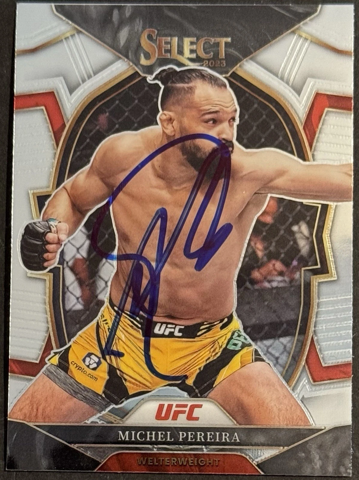 Michel Pereira Signed 2023 Panini Select UFC Card BAS Beckett On Card