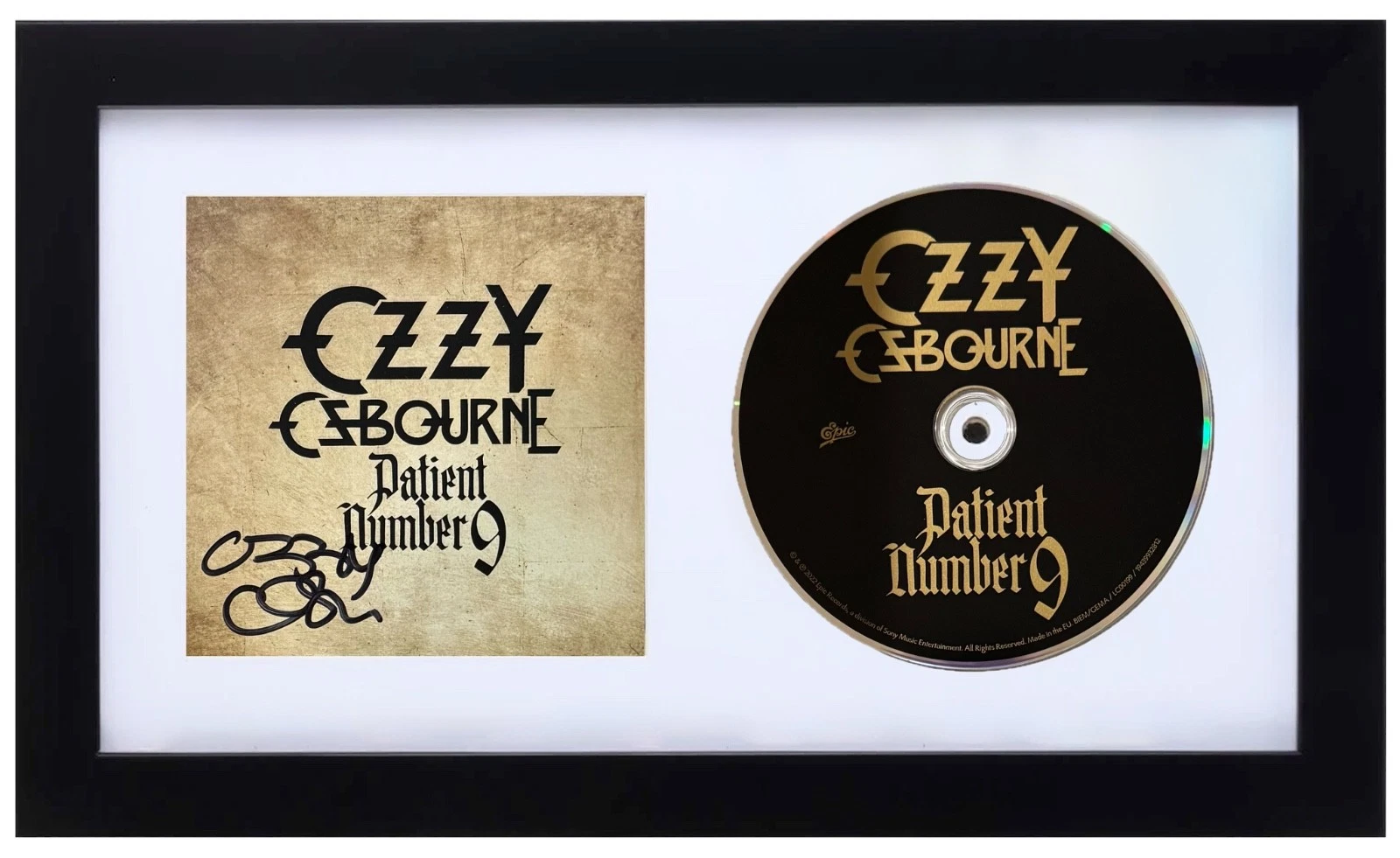 Ozzy Osbourne Black Sabbath Signed Autograph Framed Patient Number 9 CD COA