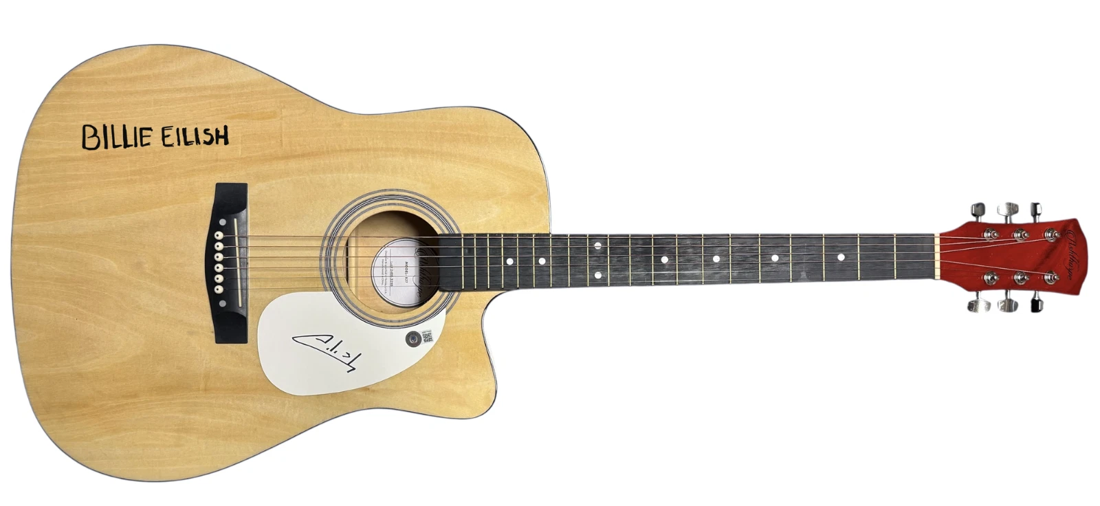 Billie Eilish Signed Autograph Acoustic Guitar Hit Me Hard And Soft Beckett COA