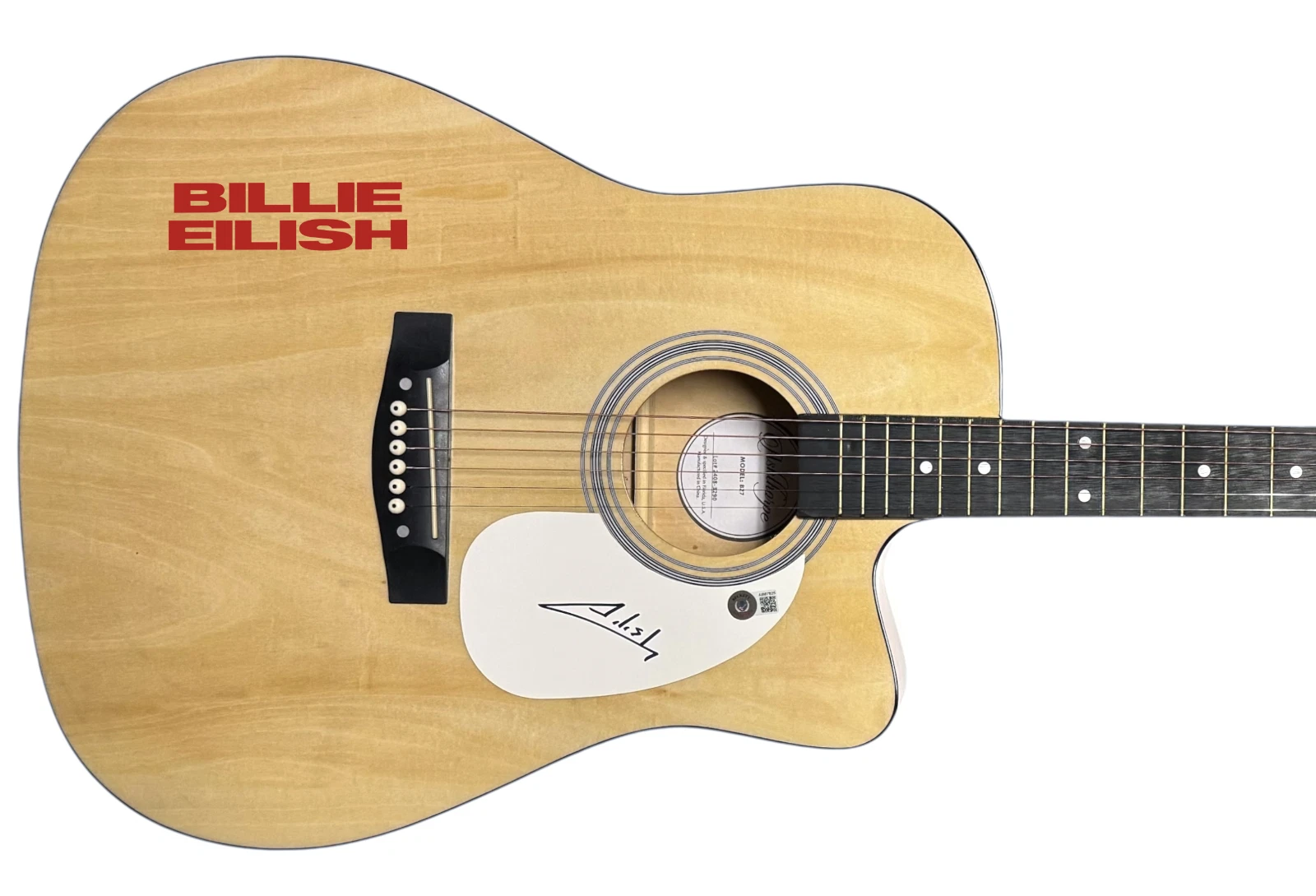 Billie Eilish Signed Autograph Acoustic Guitar Hit Me Hard And Soft Beckett COA