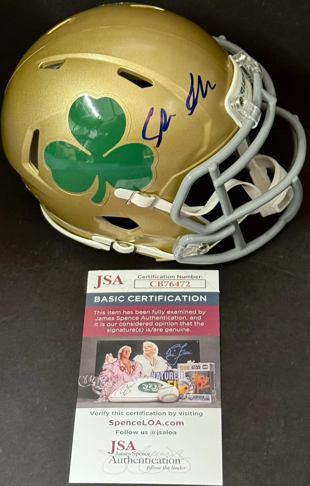 Shane Gillis Signed Autographed Notre Dame Fighting Irish Mini Helmet JSA COA