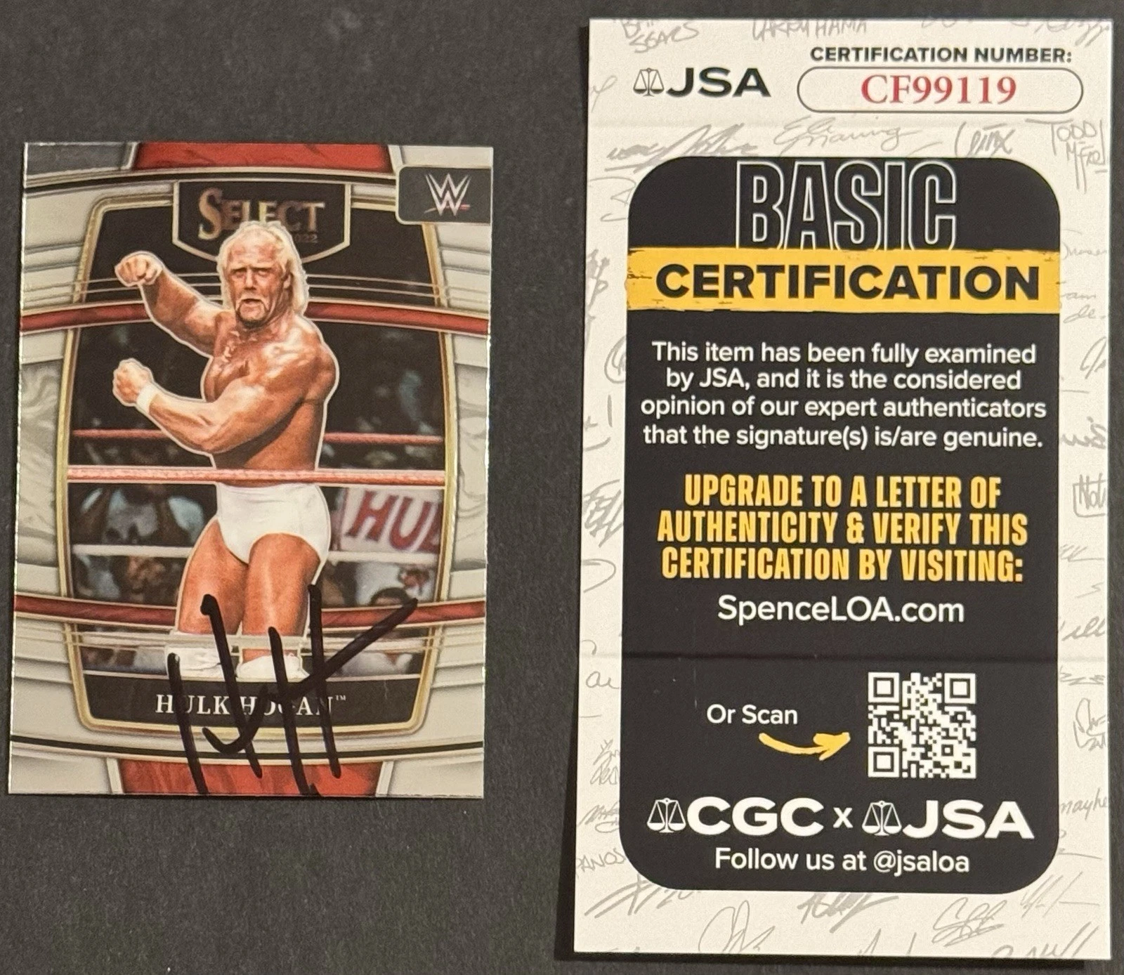 Hulk Hogan Signed Autographed 2022 Panini Select WWF Wrestling Card JSA COA