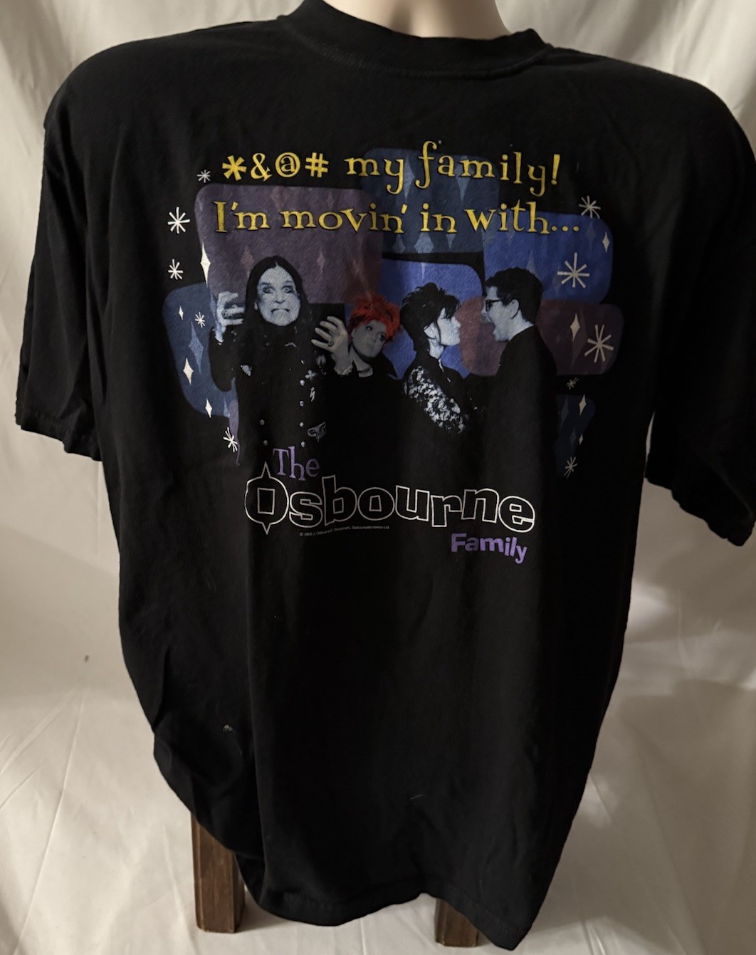 Osbourne Family 2002 MTV Show Allsport T Shirt SZ L Ozzy Sharon Rare F My Family