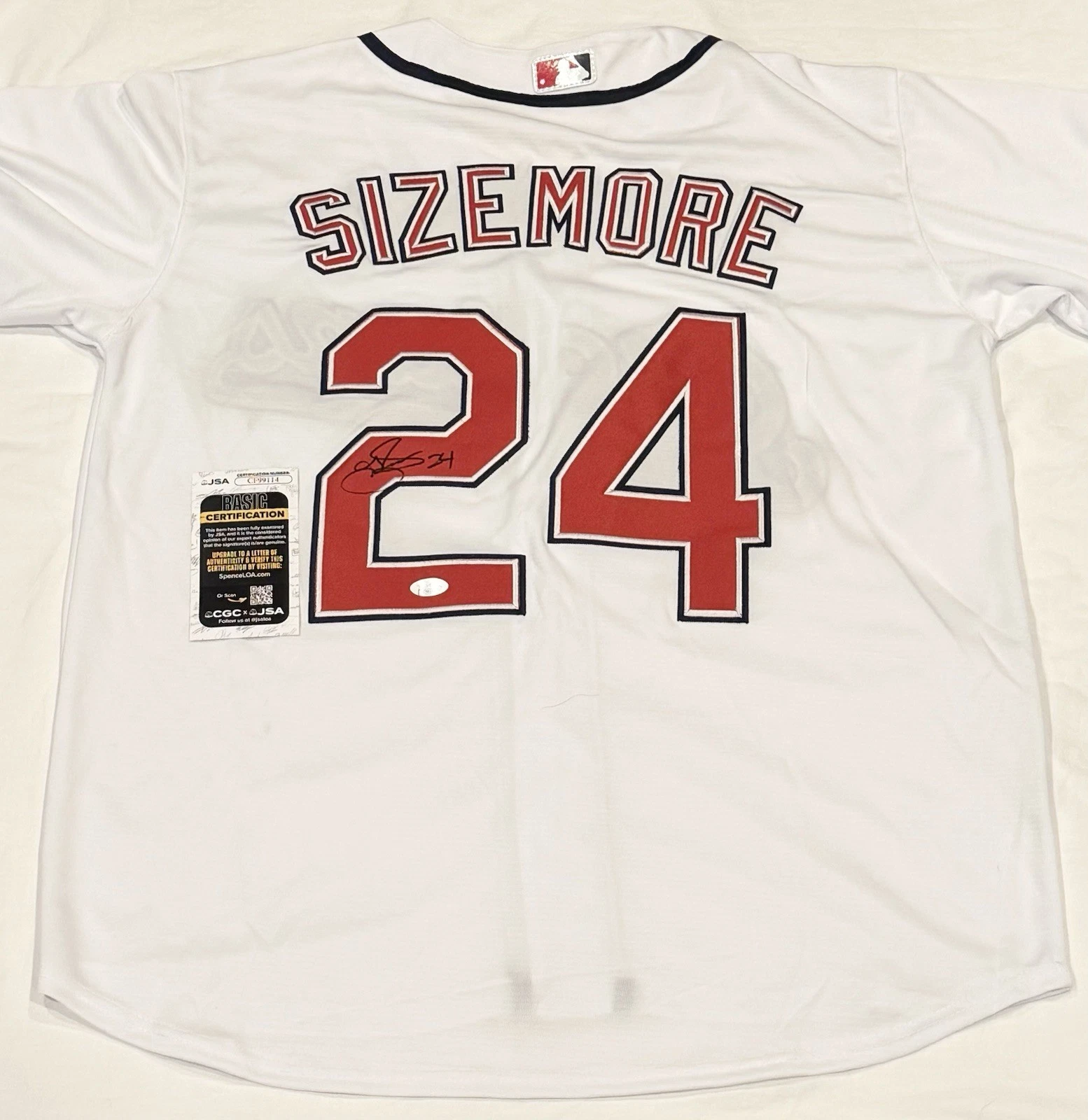 Grady Sizemore Signed Autographed Cleveland Indians Jersey Rare JSA COA