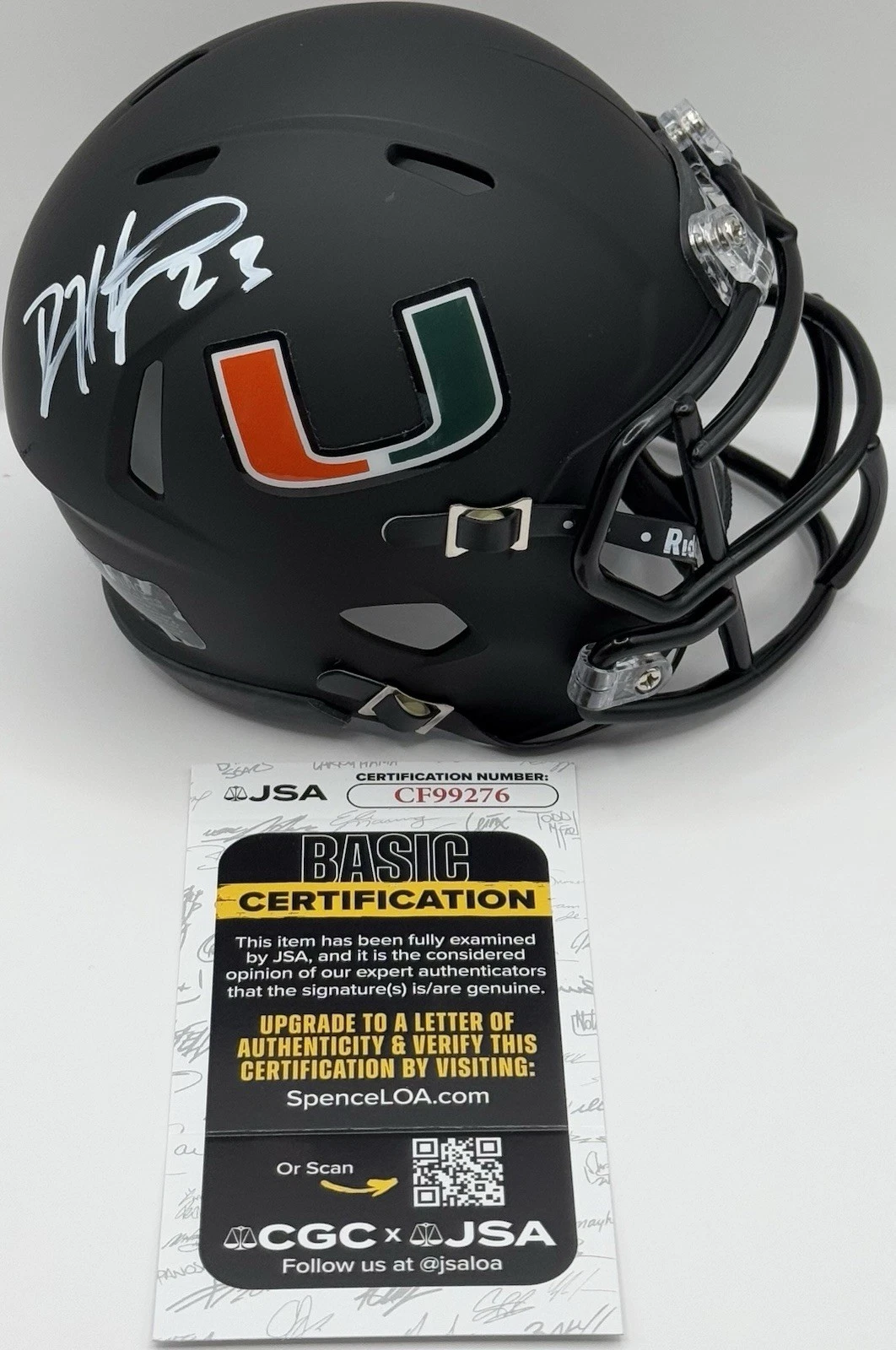 Devin Hester Signed Autographed Miami Hurricanes Mini Helmet JSA COA