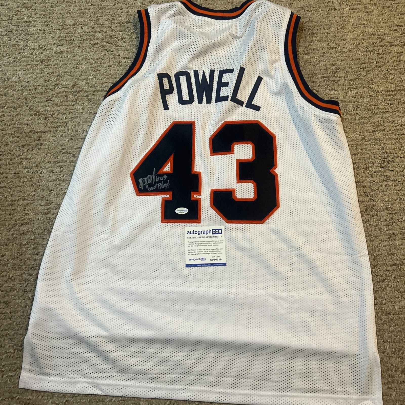 ILLINOIS FIGHTING ILLINI- ROGER POWELL SIGNED AUTOGRAPH JERSEY ACOA BASKETBALL