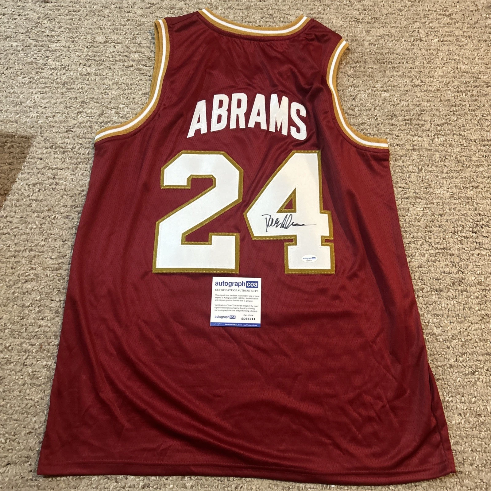 BOSTON COLLEGE EAGLES- DANYA ABRAMS SIGNED AUTOGRAPH JERSEY ACOA BASKETBALL
