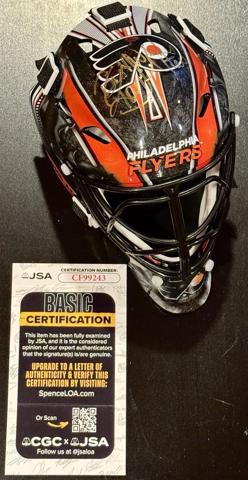 Ron Hextall Signed Autographed Philadelphia Flyers Mini Goalie Mask JSA COA
