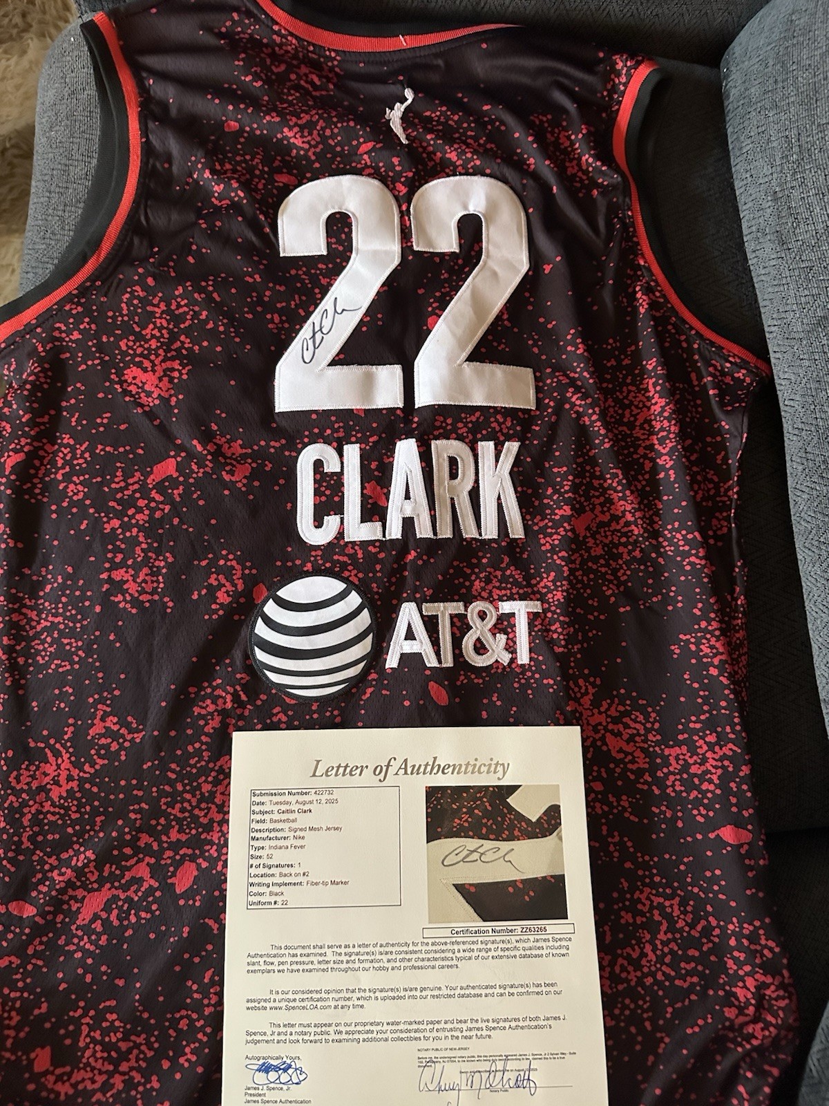 Caitlin Clark SIGNED Indiana Fever Jersey XL JSA Authentication LOA COA Fever