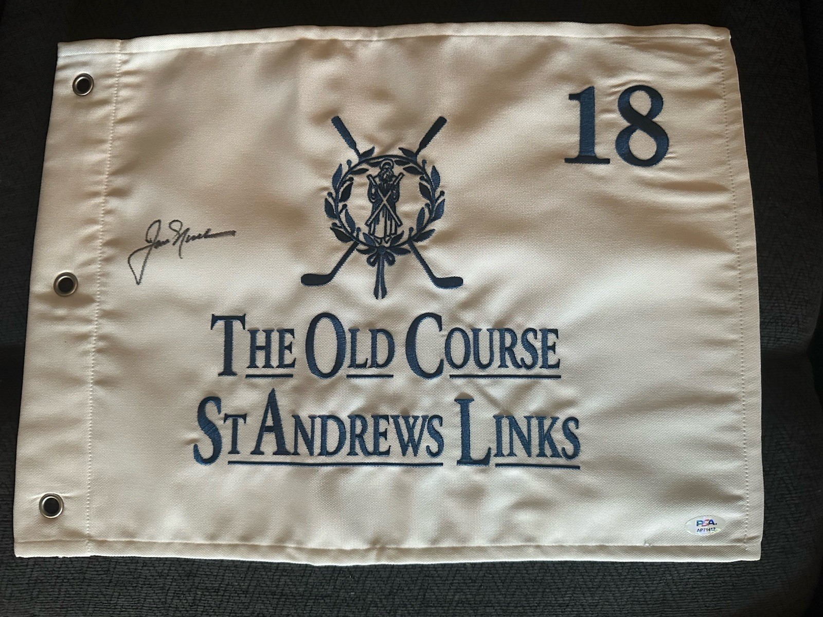 Jack Nicklaus SIGNED St Andrews Golf Flag Augusta PSA/DNA Authenticated COA