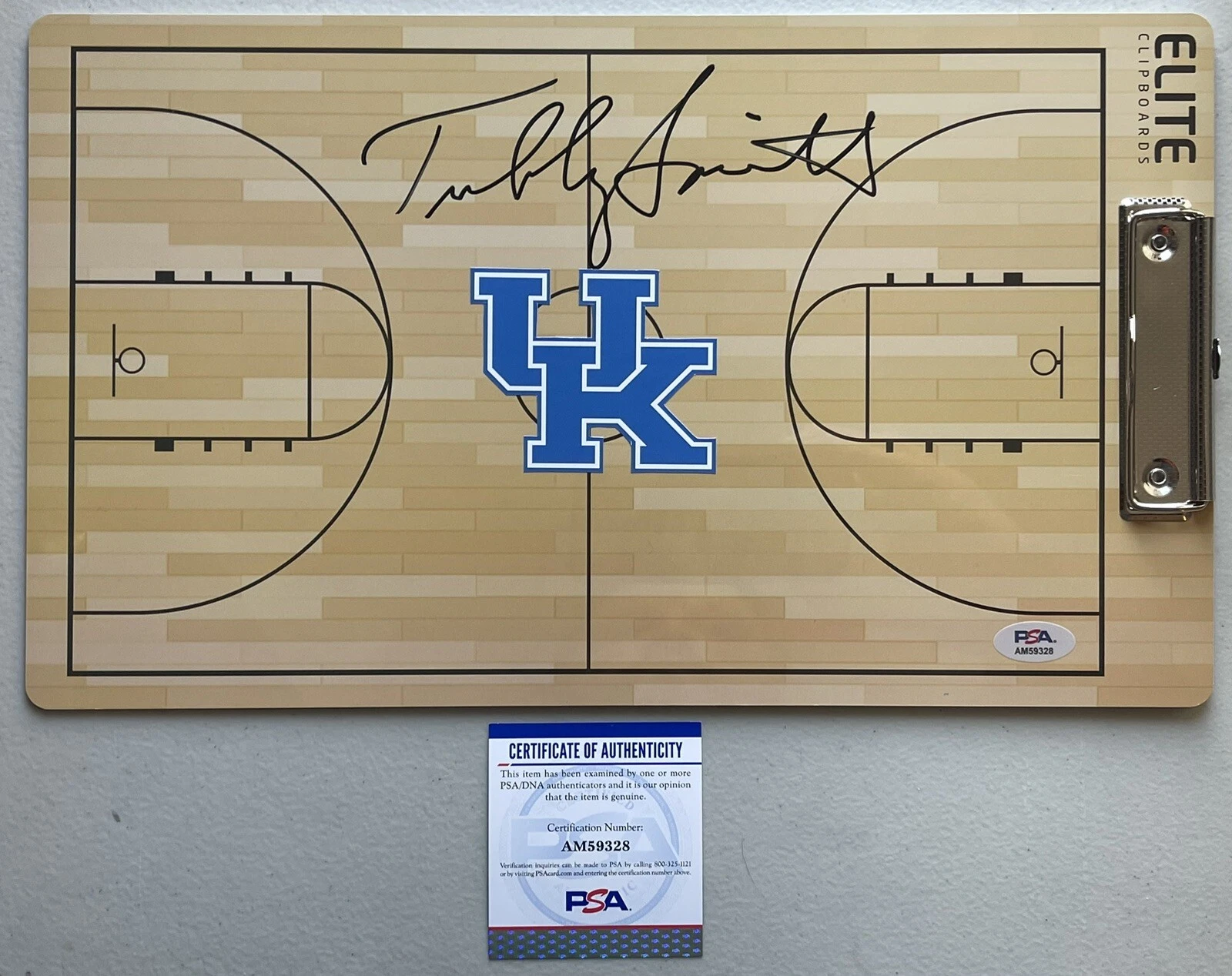 TUBBY SMITH SIGNED AUTOGRAPHED COACHES CLIPBOARD KENTUCKY WILDCATS PSA/DNA COLLECTIBLE MEMORABILIA