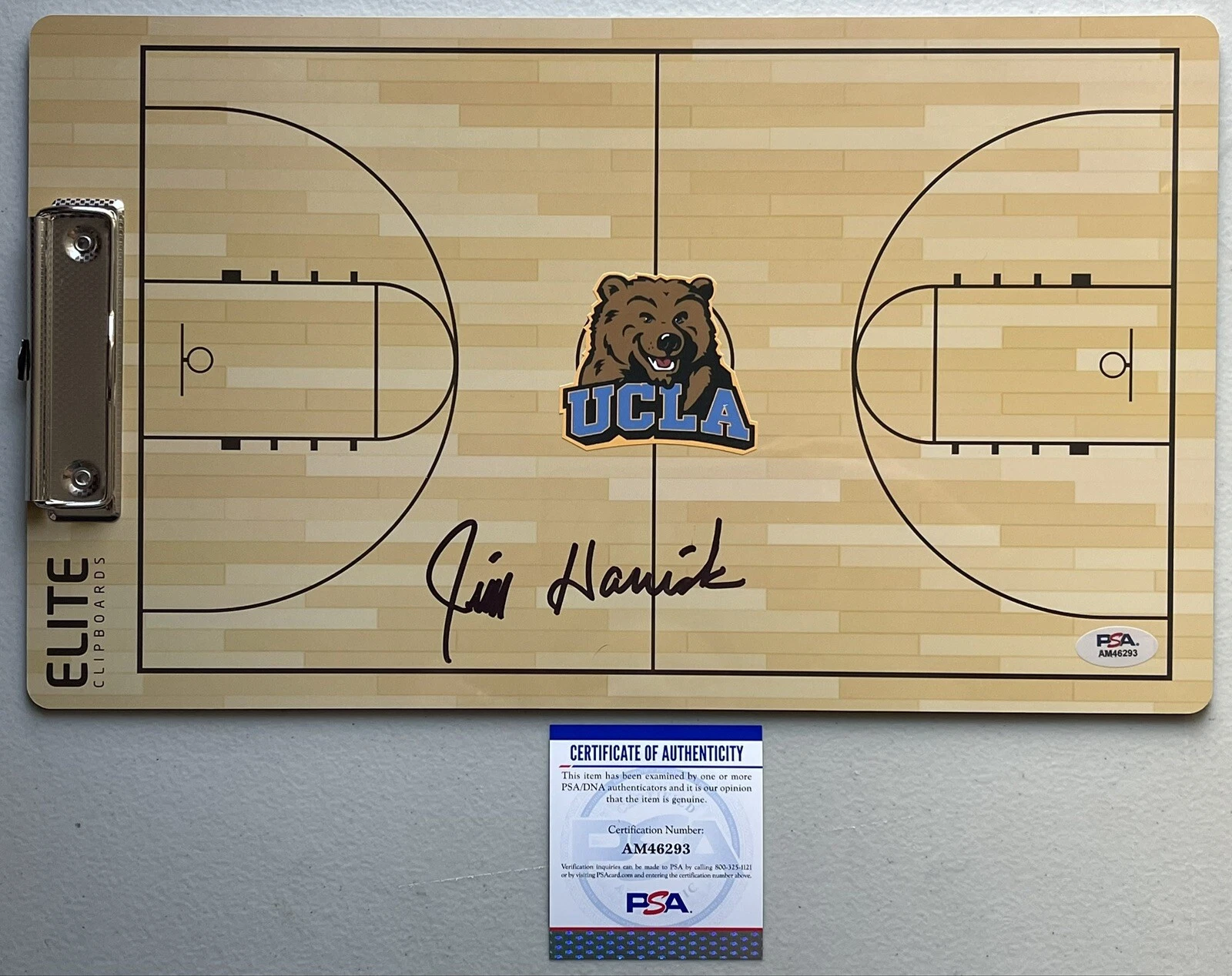 Jim Harrick Signed Autographed Coaches Clipboard UCLA Bruins PSA/DNA