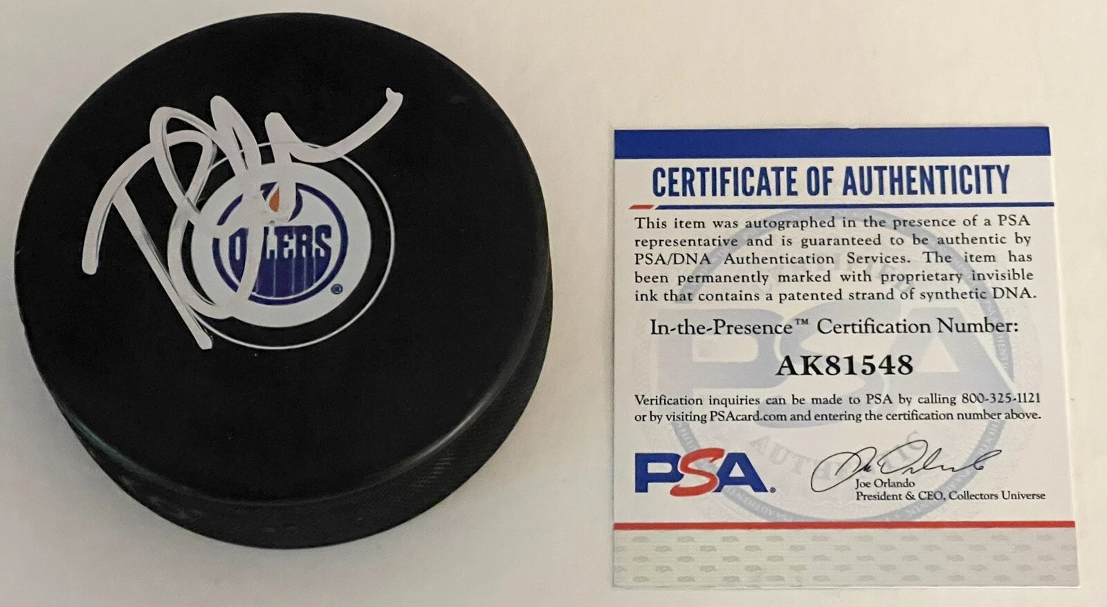 Todd Mclellan Signed Autographed Edmonton Oilers Hockey Puck PSA/DNA