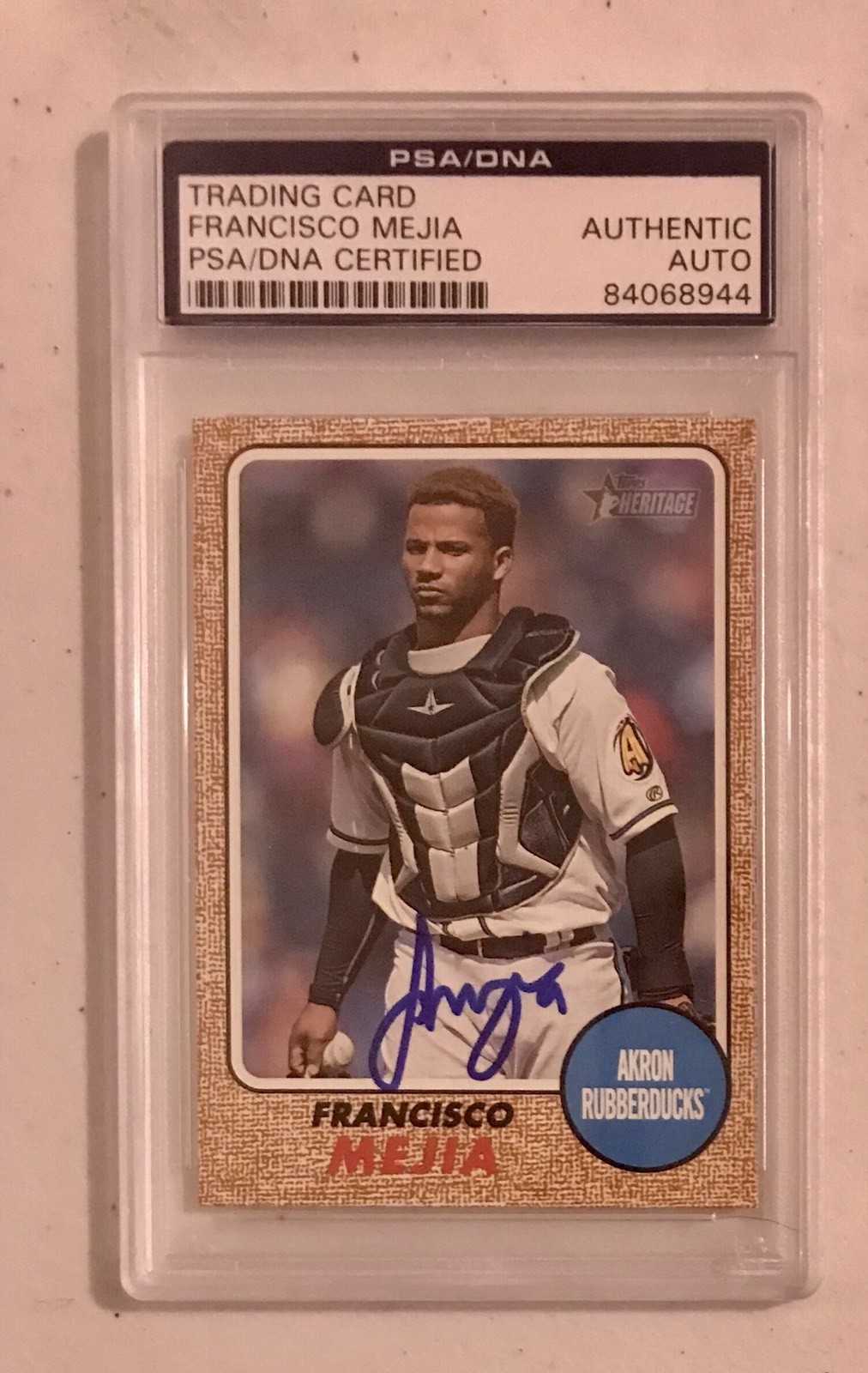 Francisco Mejia Signed Autographed Cleveland Indians Psa/Dna Slabbed Rookie Card