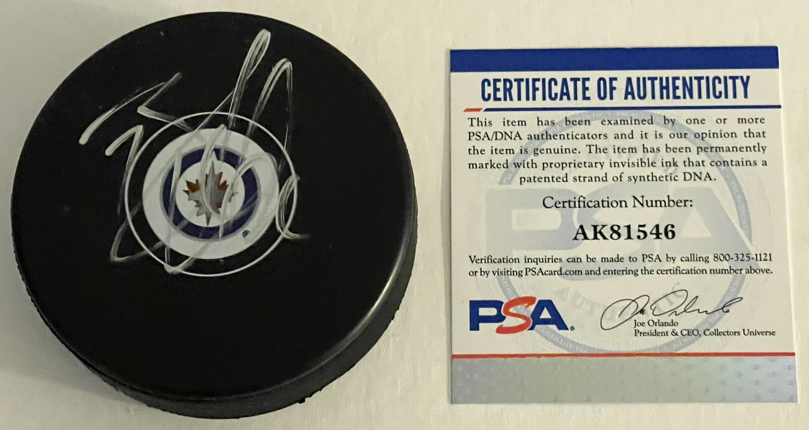 Blake Wheeler Signed Autographed Winnipeg Jets Puck Stanley Cup PSA/DNA
