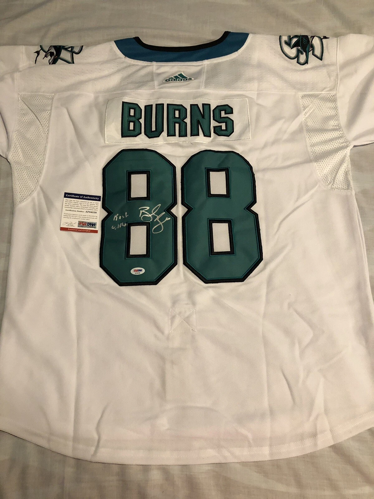 Brent Burns Signed Autographed San Jose Sharks Jersey Stanley Cup Beard Psa/Dna