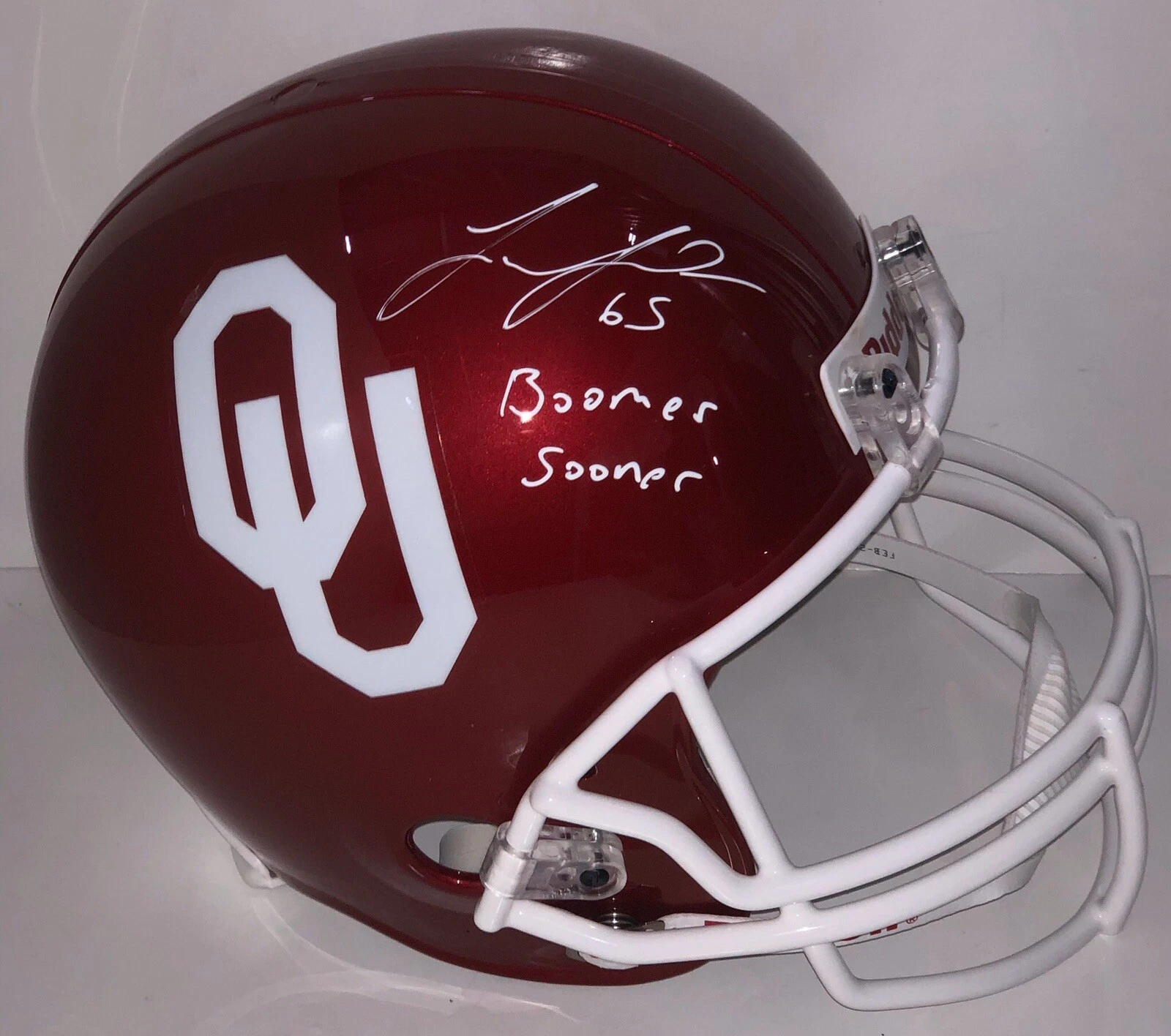 Lane Johnson Signed Autographed Oklahoma Sooner Full Size Helmet Psa/Dna