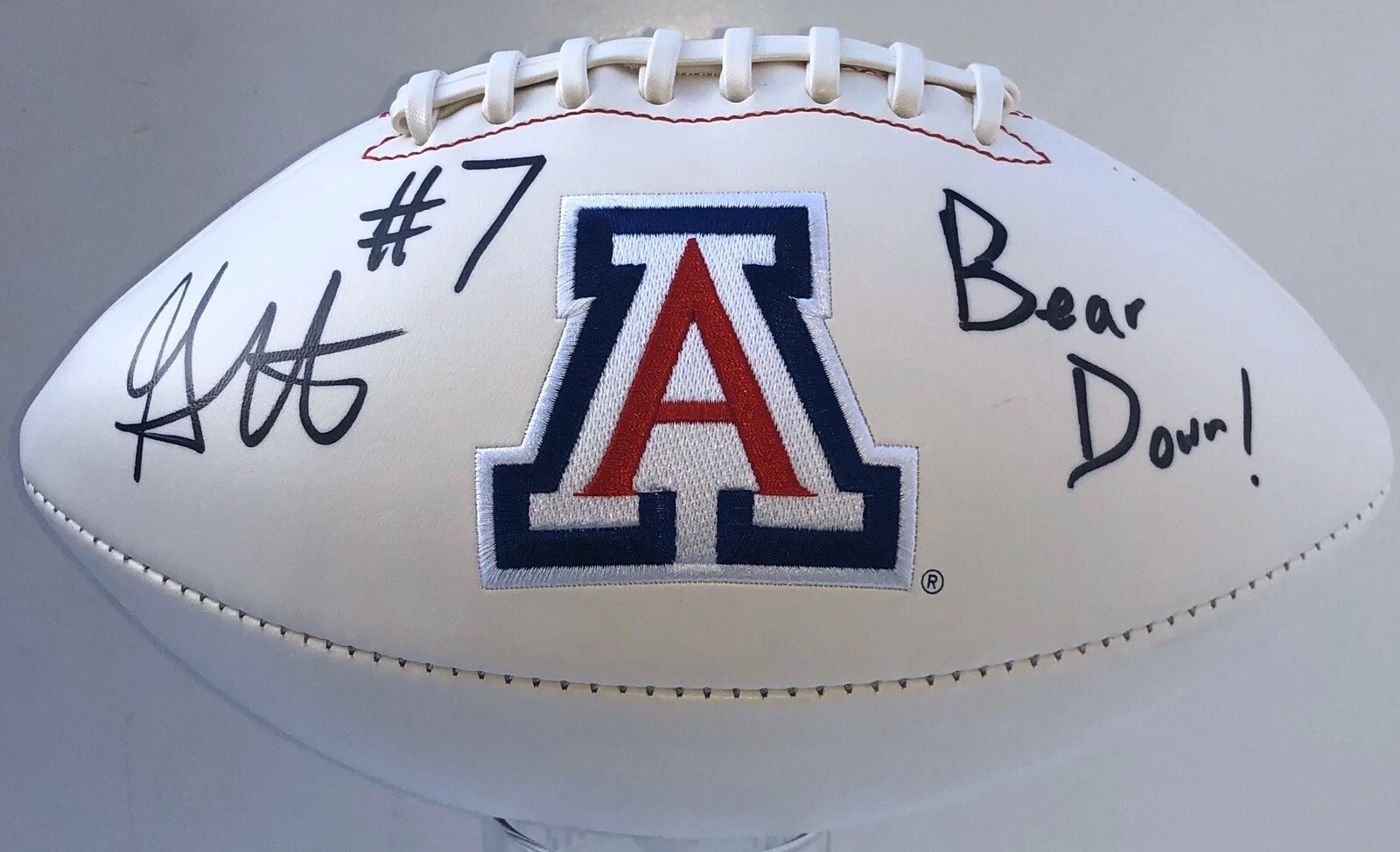 Grant Gunnell Signed Auto Arizona Wildcats Logo Football Bear Down Psa/Dna
