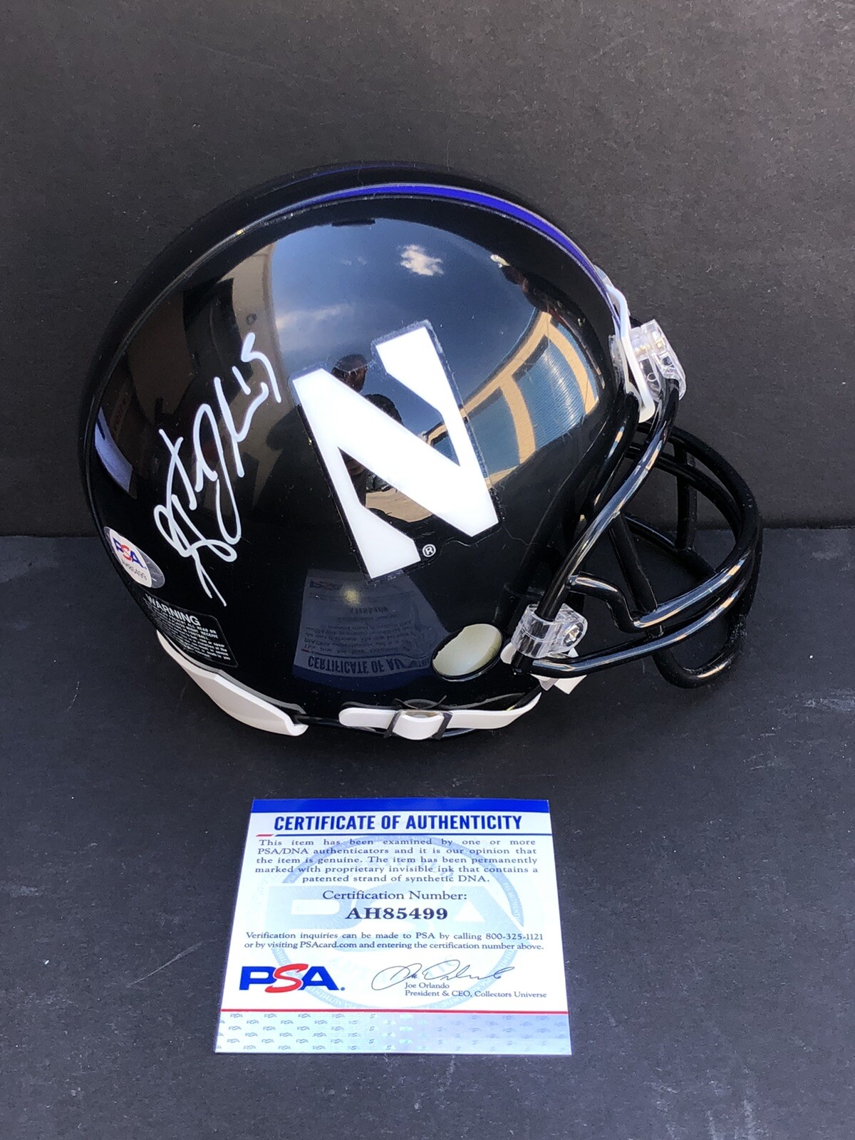 Hunter Johnson Signed Autographed Northwestern Wildcats Mini Helmet Psa/Dna