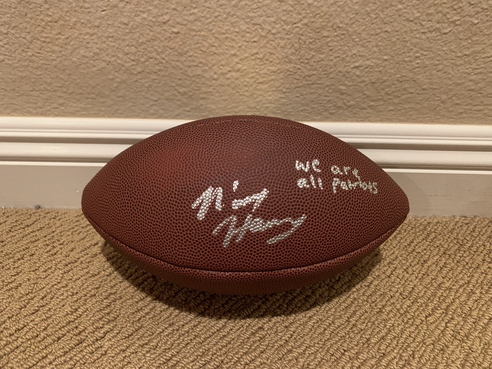 N’Keal Harry Signed NFL Replica The Duke Football w/ “We Are All Patriots”