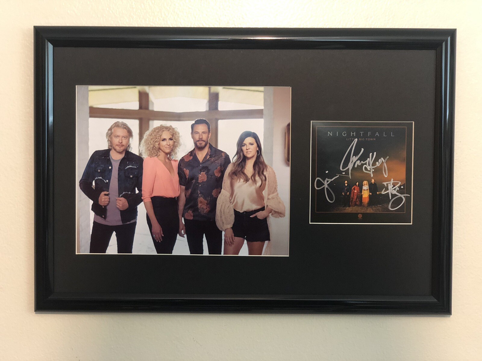 Little Big Town Signed Auto Nightfall Custom Framed Cd Cover All 4 Coa