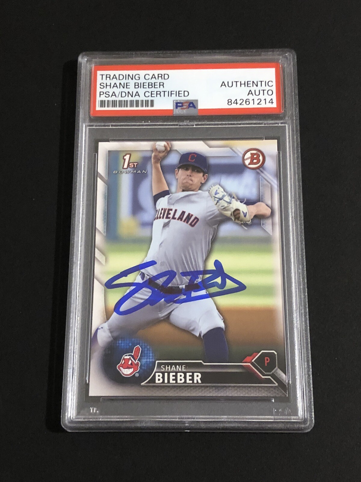 Shane Bieber Signed Auto 2016 Bowman Rookie Card Cleveland Indians Psa/Dna